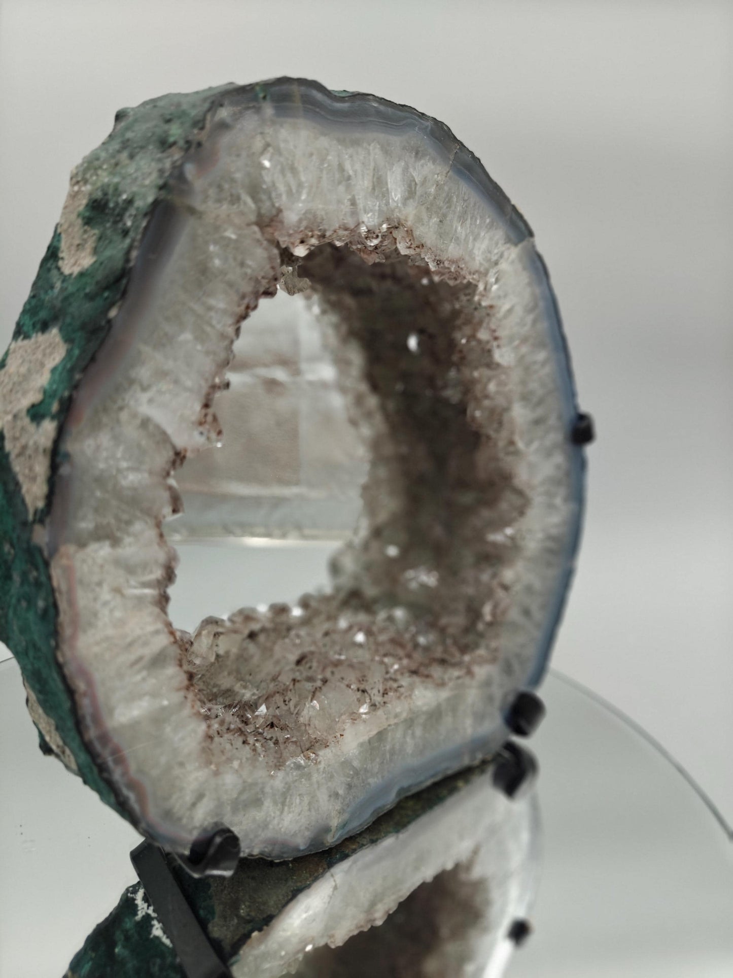Amethyst Hematite Rutile Blue Agate Mirror Wall Art | Collector Crystal Specimen Crystal Hoarder