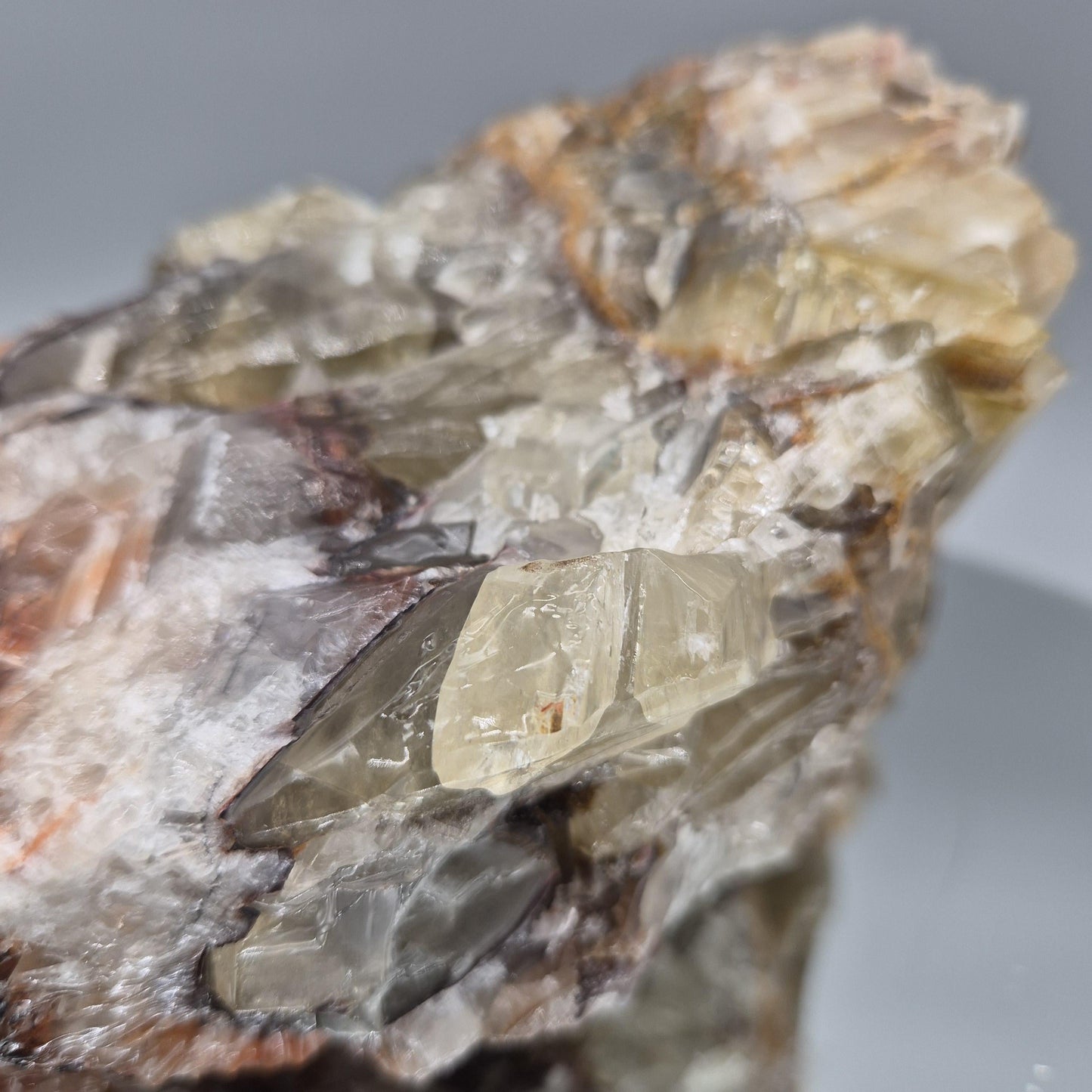 AAA+ Tri-Color Rainbow Banded Calcite Cluster - 7in, 3.6 lbs - Chihuahua Mexico Calcite, Natural Mineral Display Specimen Crystal Hoarder