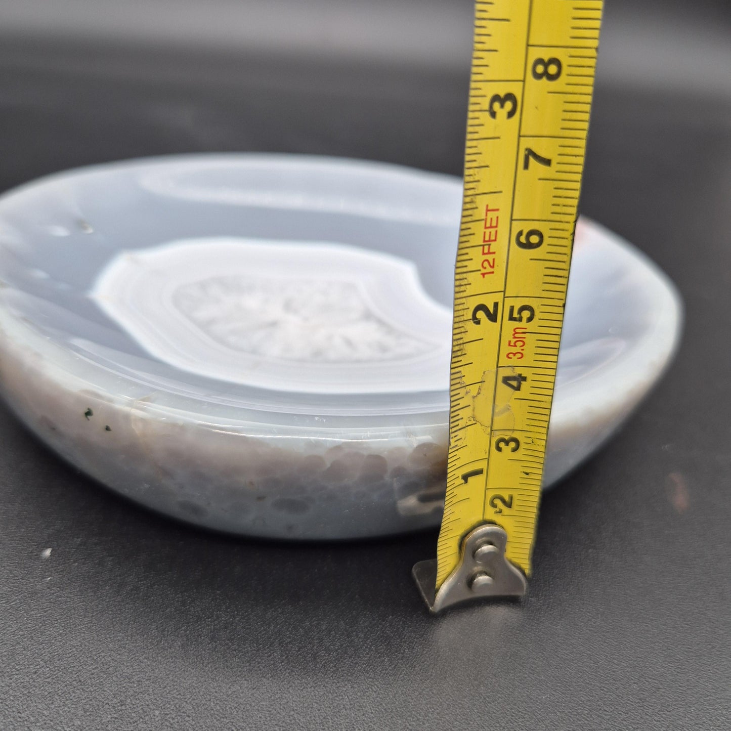 AAA+ Blue Banded Agate Quartz Bowl Brazil 6x5x1.5 1.72 lbs Crystal Hoarder