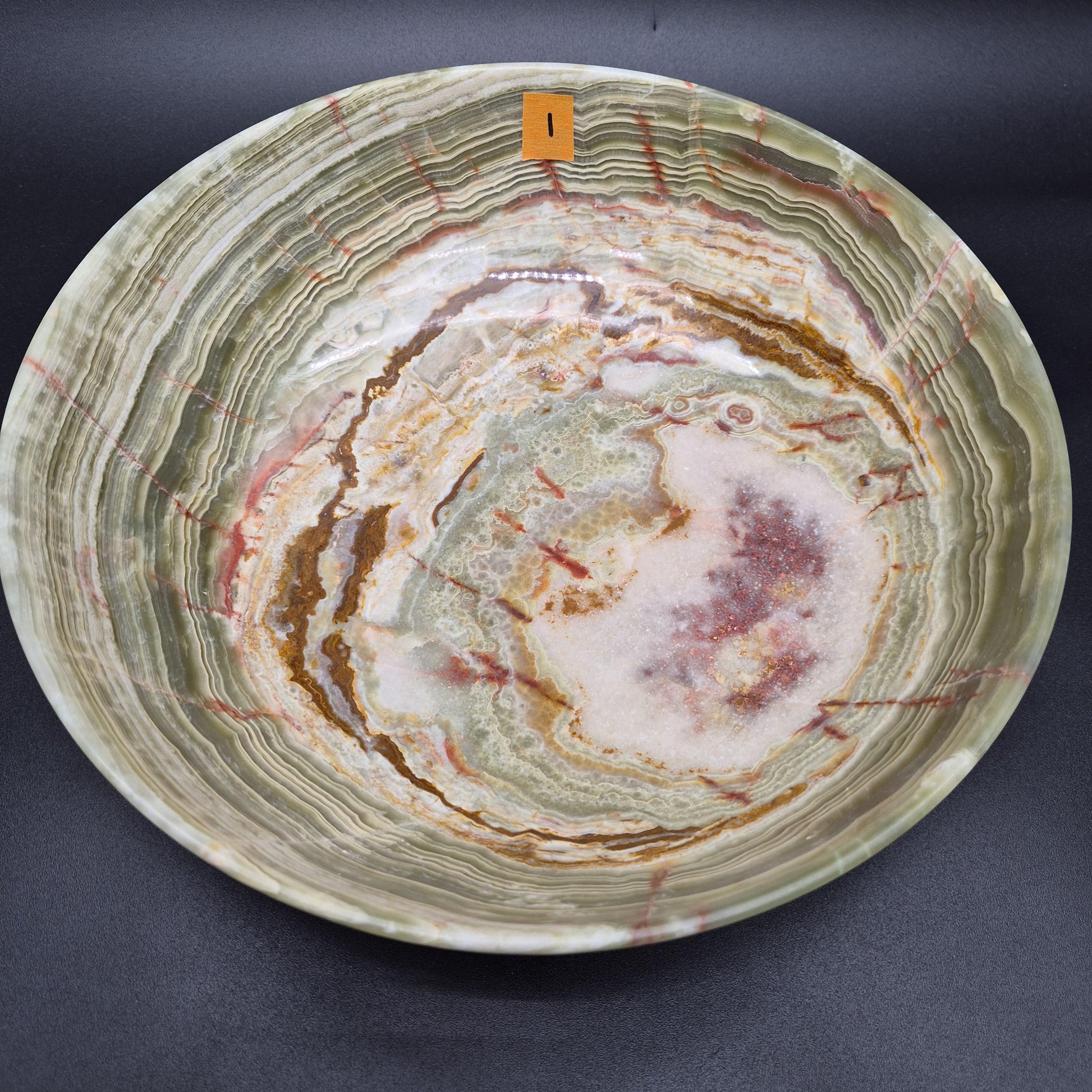 12 inch Polished Green Onyx Bowl | Natural Stone Decorative Bowl | Green Onyx Crystal Dish | 5.25 lbs Crystal Hoarder