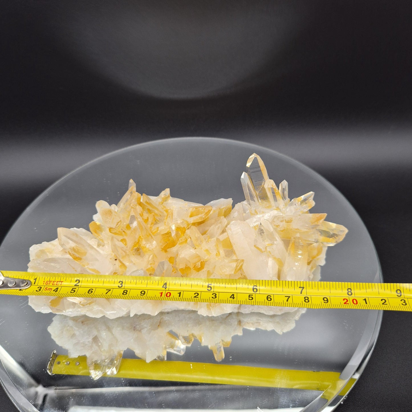 AAA+ Museum Grade Lemurian Golden Healer Quartz Cluster - Colombia | Water Clear Points | 8.5 x 4.5in | 2.55 lbs Crystal Hoarder