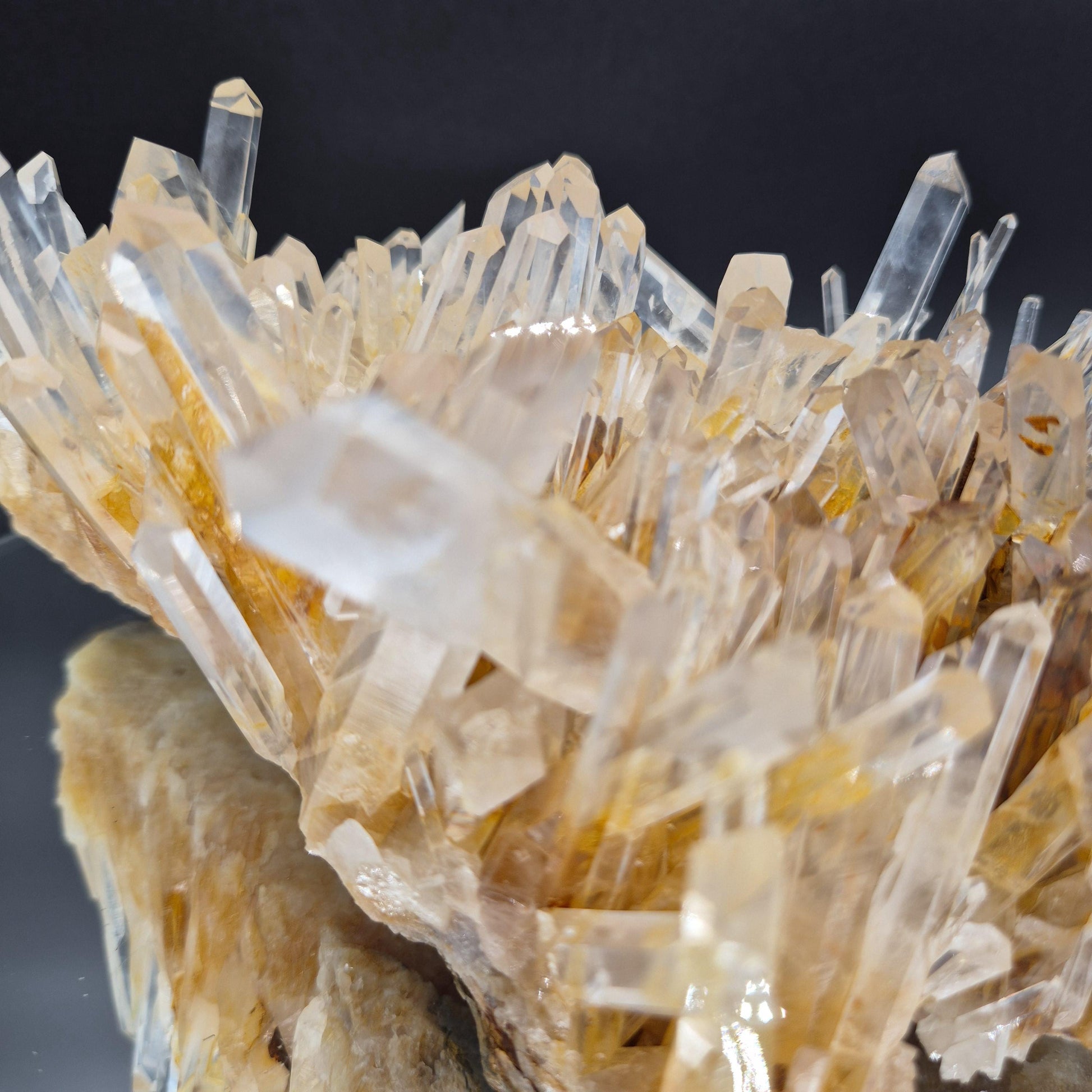 Museum Quality Blue Smoke Golden Healer Lemurian Quartz Cluster 9x5x3 4.71 lbs Colombia Crystal Hoarder