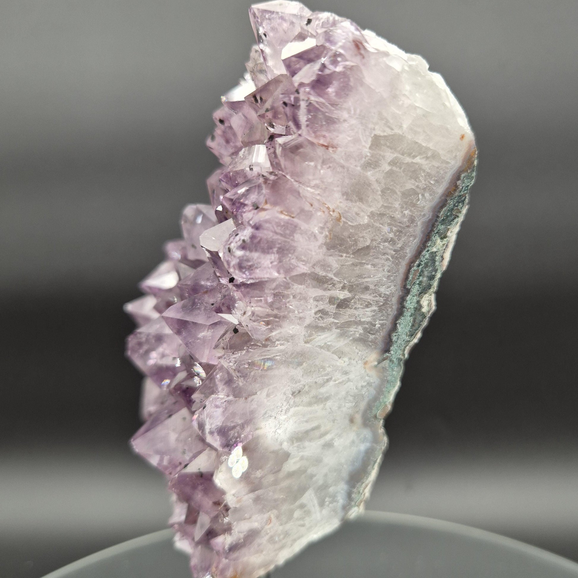 Amethyst on Stand with Hematite Brazil Crystal Specimen 3.42 lb 8x5.5x2.5 Display Piece Crystal Hoarder