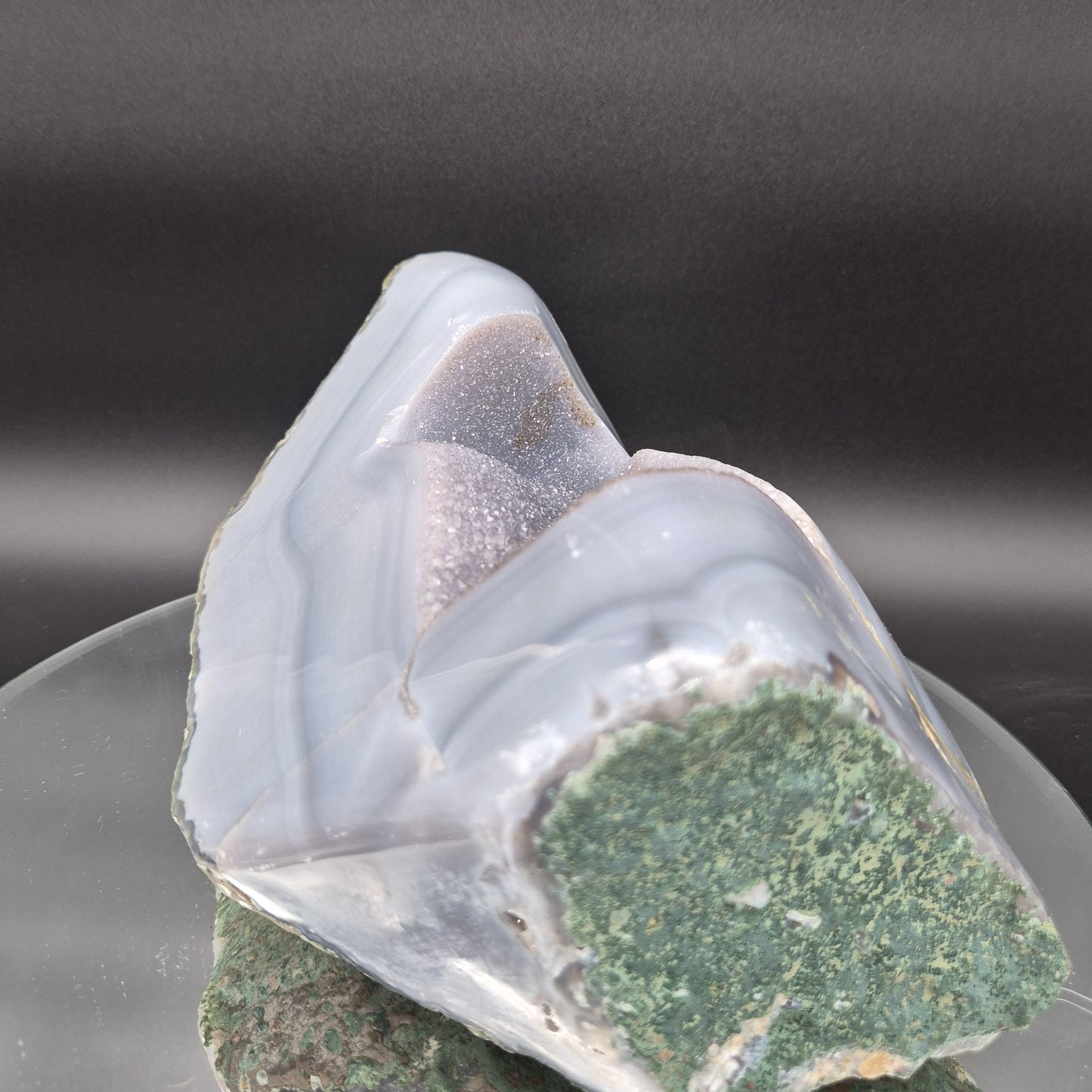 Rare Druzy Amethyst and Quartz with Blue Banded Agate 9.5x6x4.5 9.94 lbs Crystal Hoarder