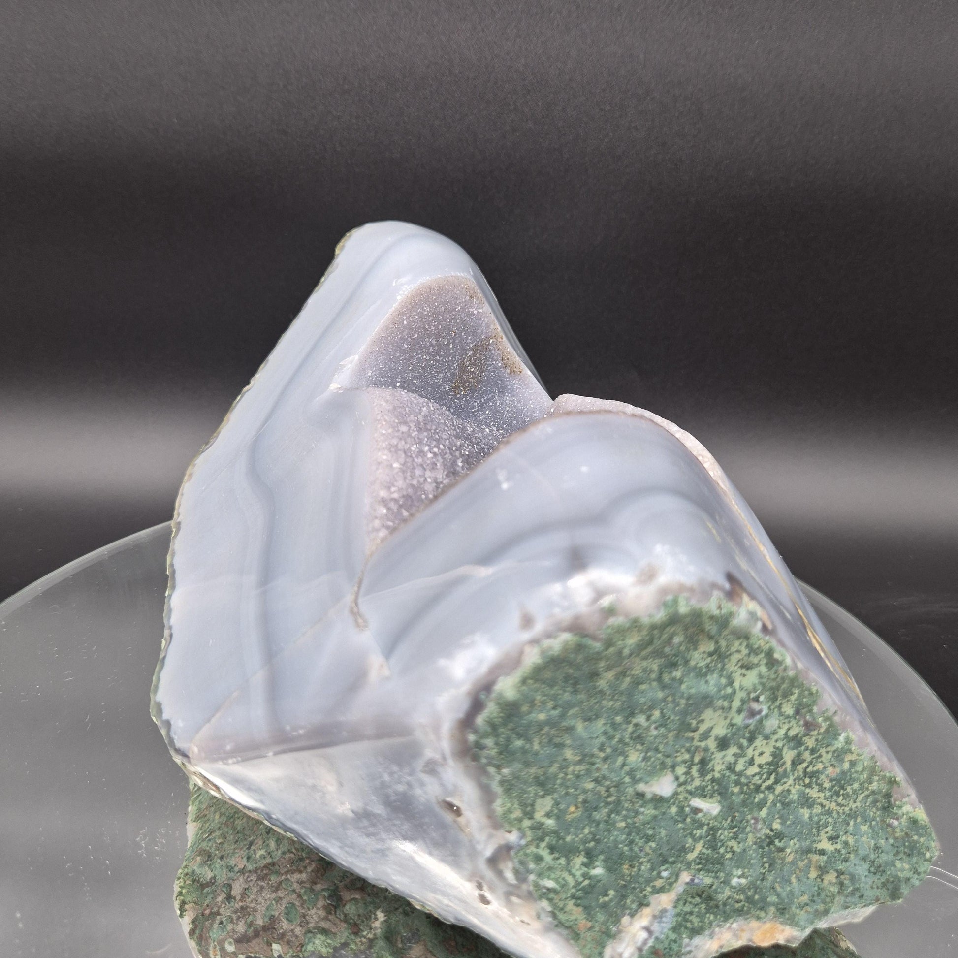 Rare Druzy Amethyst and Quartz with Blue Banded Agate 9.5x6x4.5 9.94 lbs Crystal Hoarder