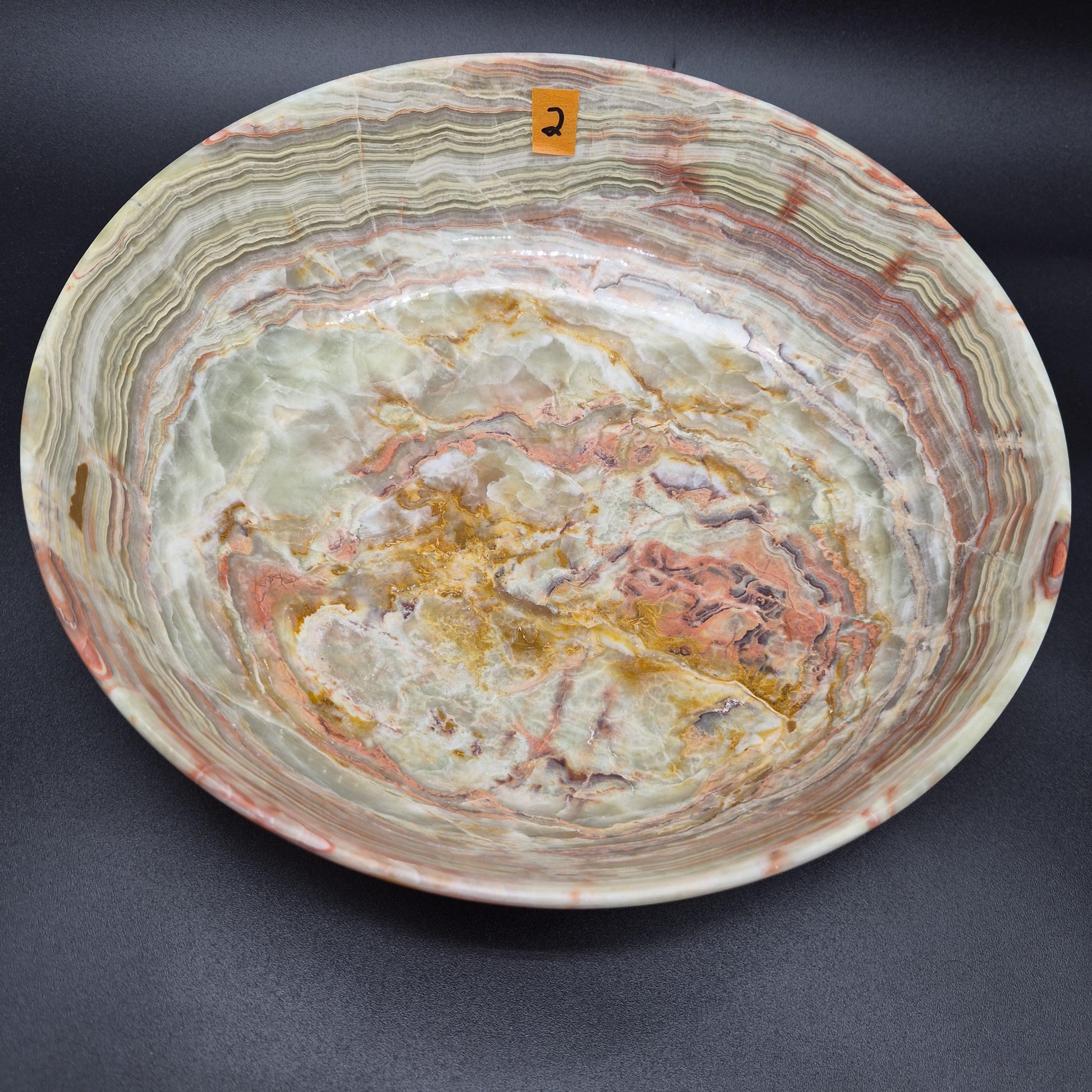 12 inch Polished Green Onyx Bowl | Natural Stone Decorative Bowl | Green Onyx Crystal Dish | 5.25 lbs Crystal Hoarder