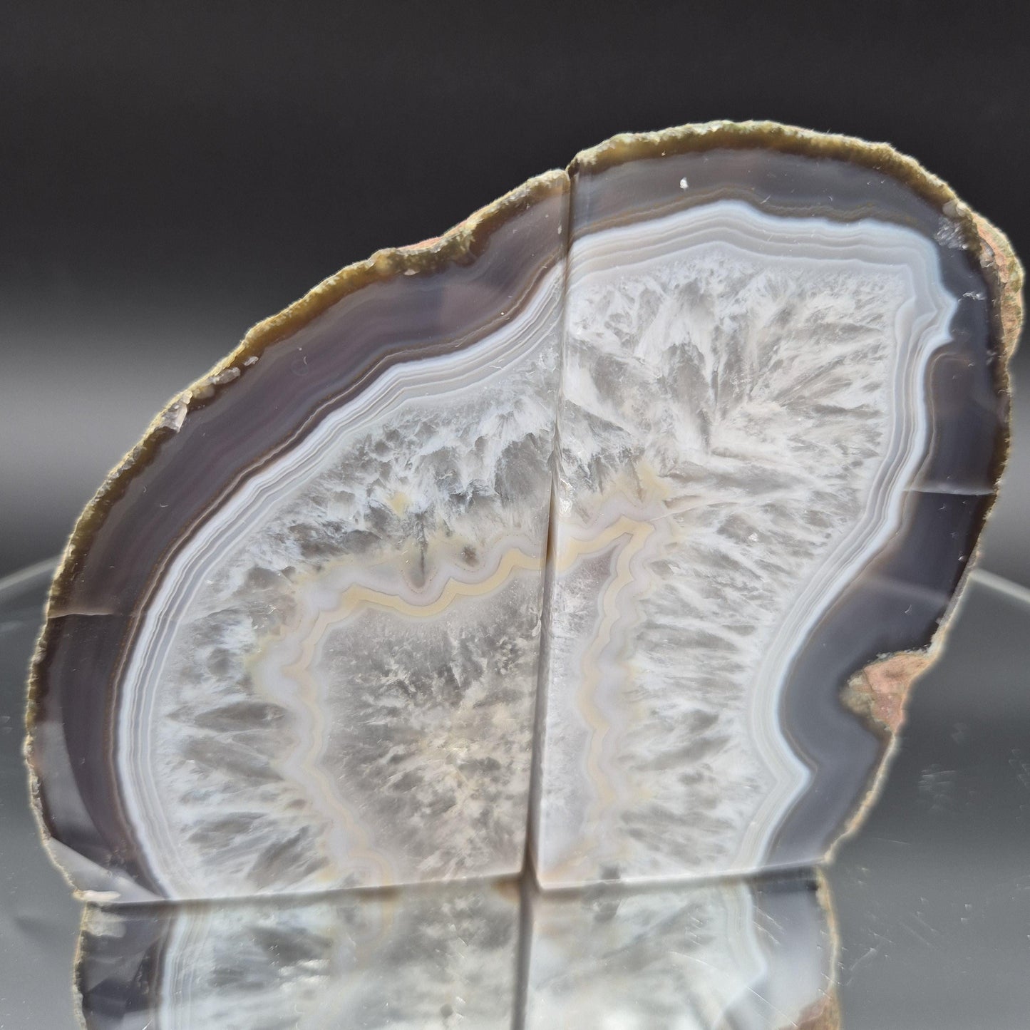 Blue Banded Agate Bookends from Brazil 3.15 lbs Crystal Hoarder