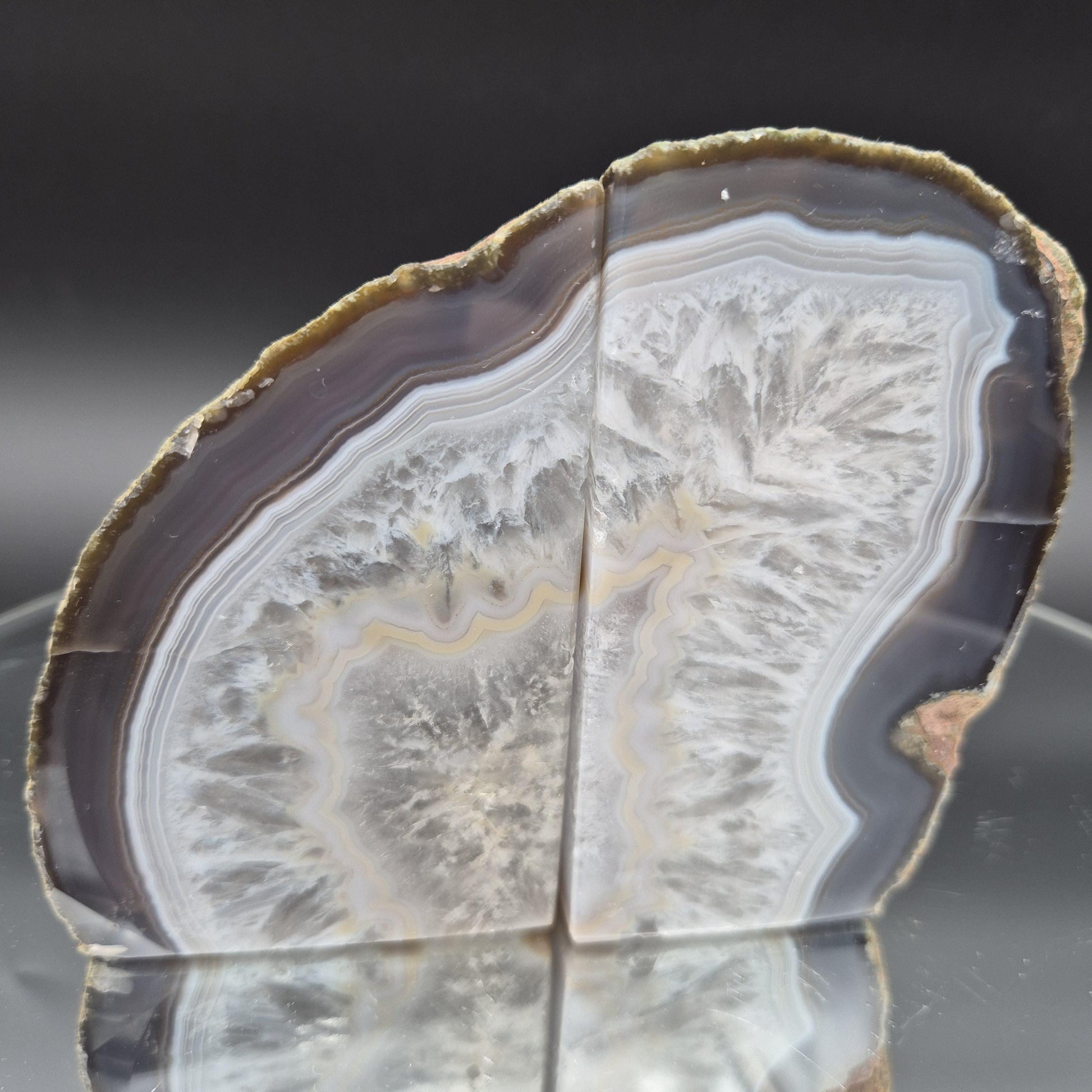 Blue Banded Agate Bookends from Brazil 3.15 lbs Crystal Hoarder