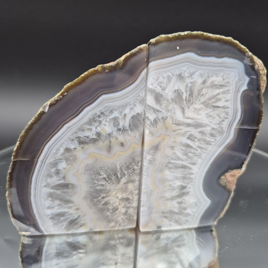 Blue Banded Agate Bookends from Brazil 3.15 lbs Crystal Hoarder