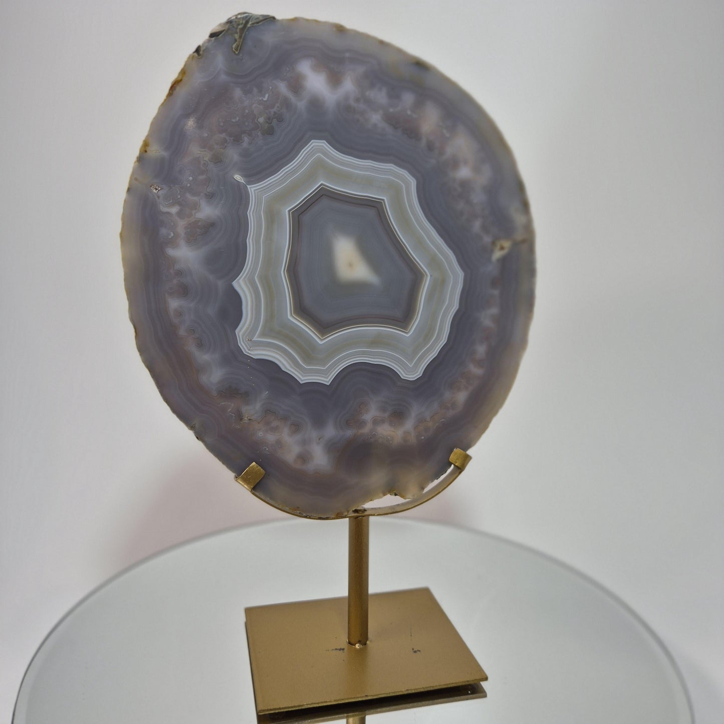 Blue Banded Agate Slice from Brazil - Can be Backlit! Crystal Hoarder