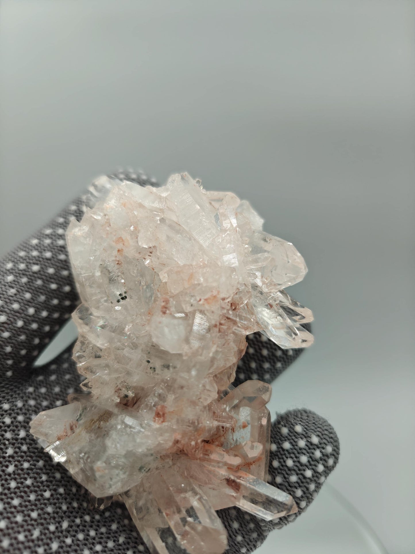 AAA+ Pink Lemurian Quartz Floater Cluster | Water Clear Perfect Points | Colombia Crystal Hoarder