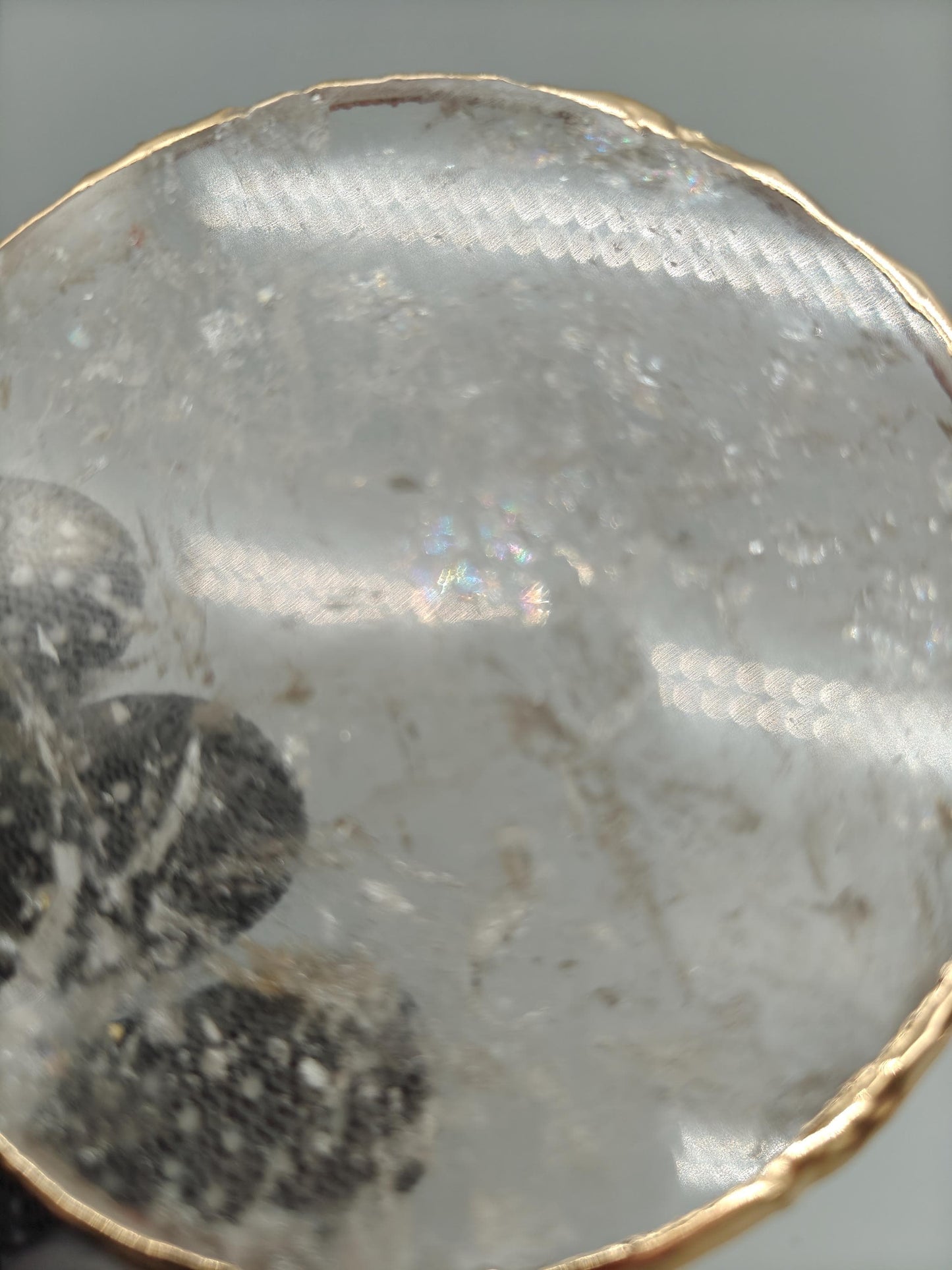 Water Clear Quartz Coasters with Natural Rainbows | Set of 4 | 5.1-5.6 oz Each | Crystal Home Décor Crystal Hoarder
