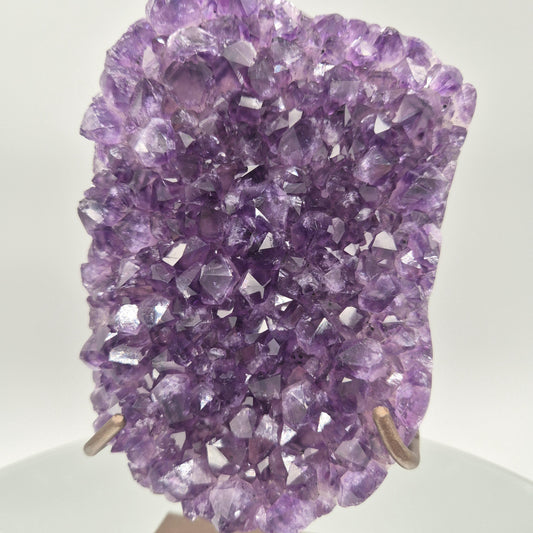 AAA+ Dark Amethyst & Blue Agate Freeform on Stand | Collector Grade Uruguayan Amethyst | Deep Purple Crystal Specimen | Luxury Crystal Decor Crystal Hoarder