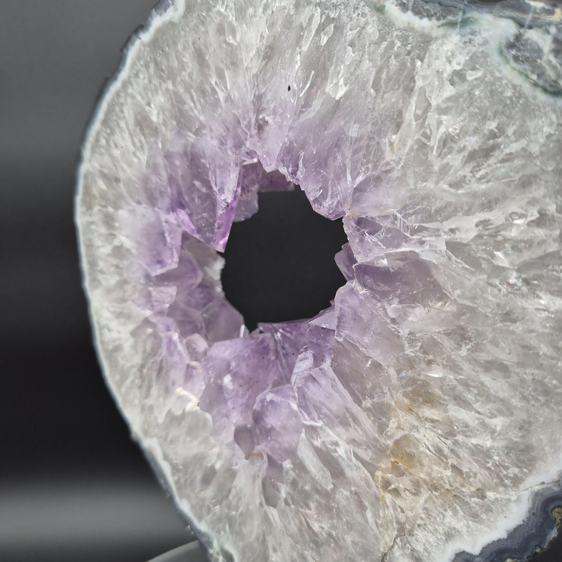 Amethyst Portal Brazil with Clear Purple Crystal Points Large Slab 9.59 lb 13x9.5x1.5 Statement Display Specimen Crystal Hoarder