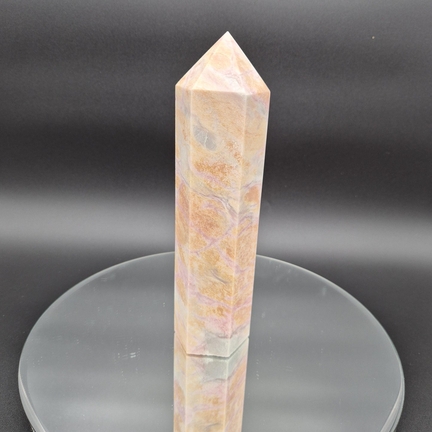AAA+ Pink Opal Tower - 9 x 2.5in, 3.35 lbs - Rare Pastel Colors, Healing Crystal Decor, Meditation, Energy Grid Crystal Hoarder