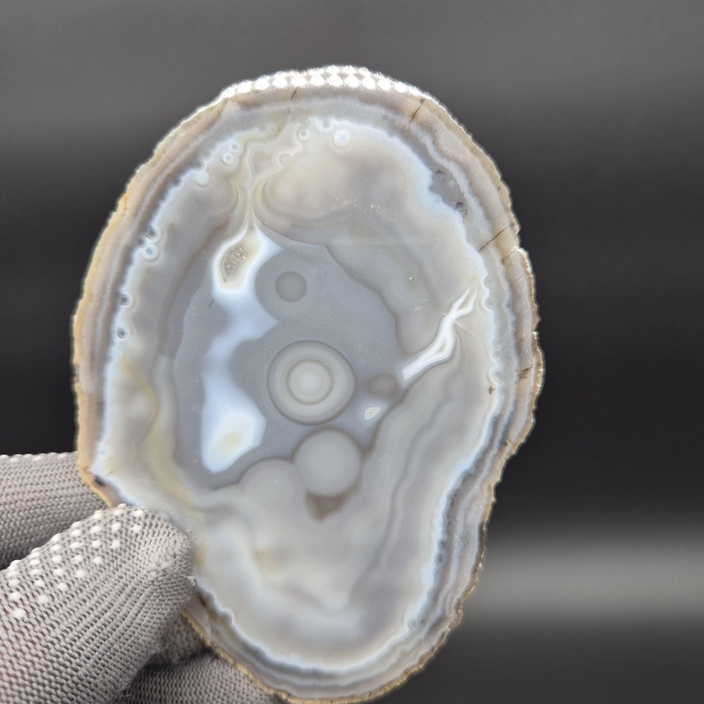 Natural Translucent Agate Slices - Set of 3 | 4in, 4.5in, 5in | Polished Quartz Crystal Decor | 0.55 lbs Crystal Hoarder