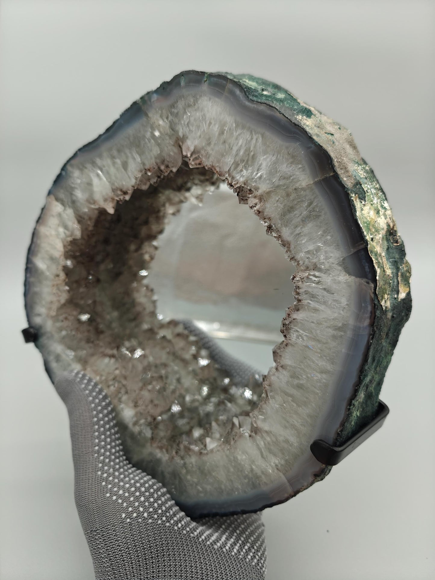 Amethyst Hematite Rutile Blue Agate Mirror Wall Art | Collector Crystal Specimen Crystal Hoarder