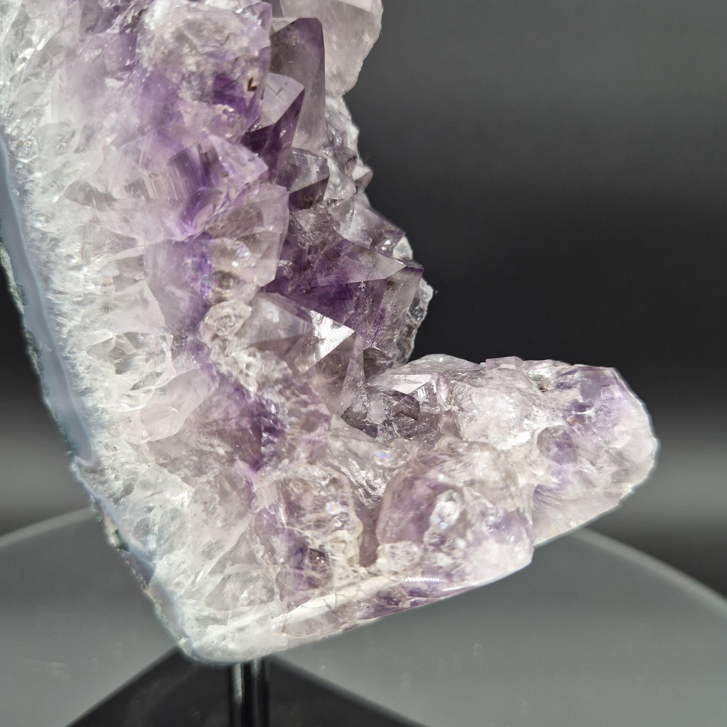 AAA+ Amethyst with Blue Banded Agate on Stand 10.5x4x1.5 3.17 lbs Brazil Crystal Hoarder