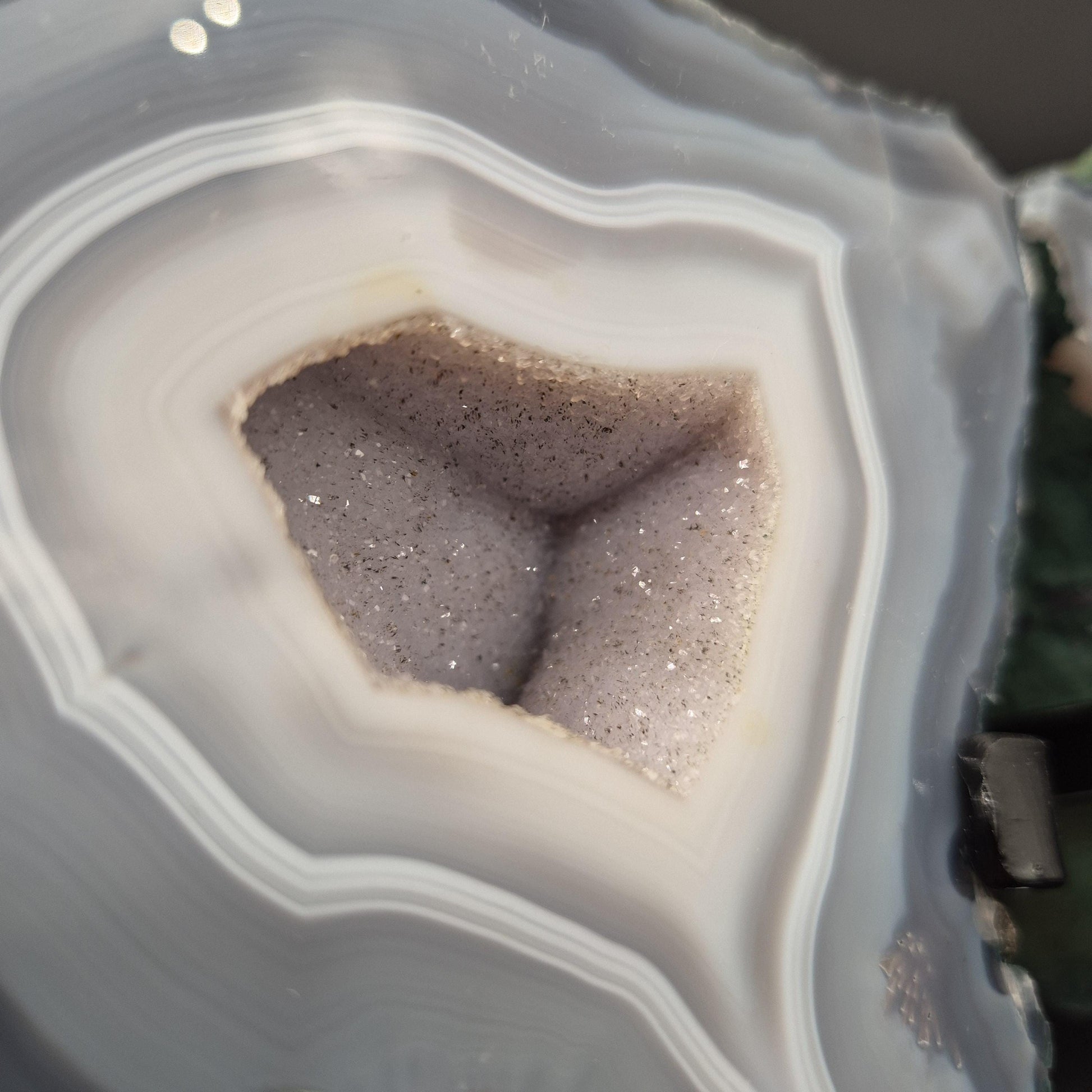 Druzy Amethyst Butterfly Wings with Blue Banded Agate UV Reactive Calcite Brazil 8.22 lbs 13.5x11x3 Statement Crystal Crystal Hoarder