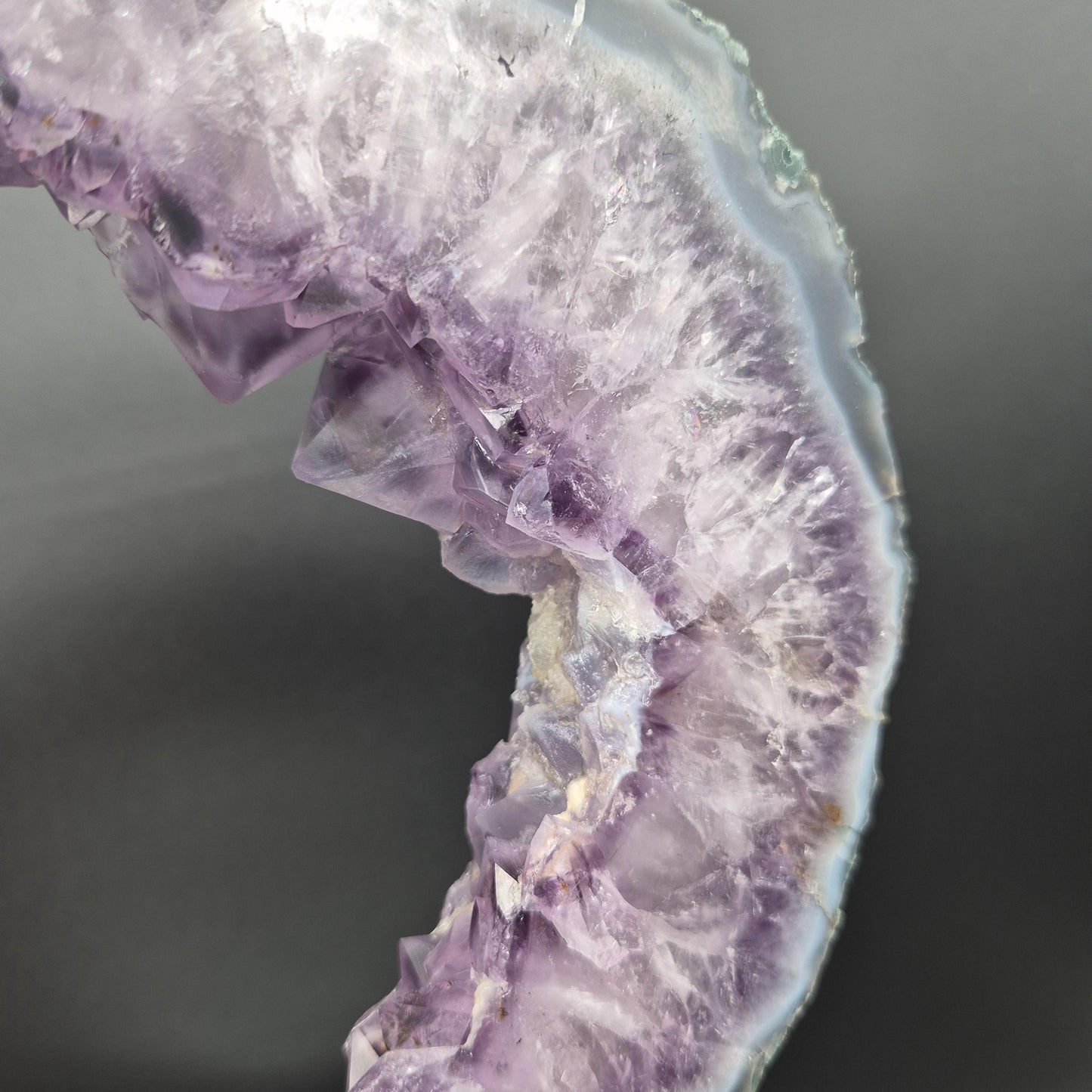 AAA+ Amethyst Portal with UV Reactive Calcite Brazil 16x10x1.5 7.16 lbs Crystal Hoarder