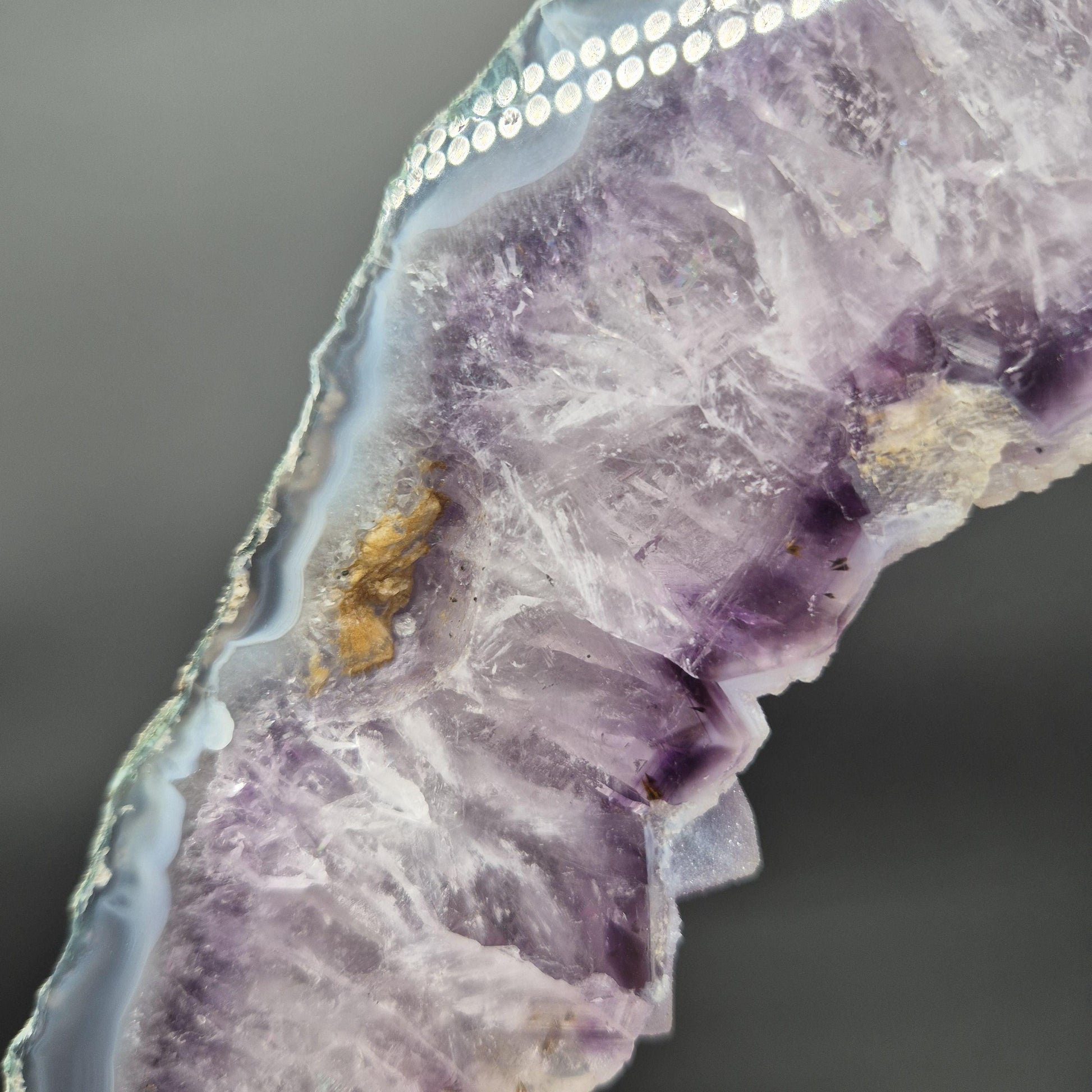 AAA+ Amethyst Portal with UV Reactive Calcite Brazil 16x10x1.5 7.16 lbs Crystal Hoarder