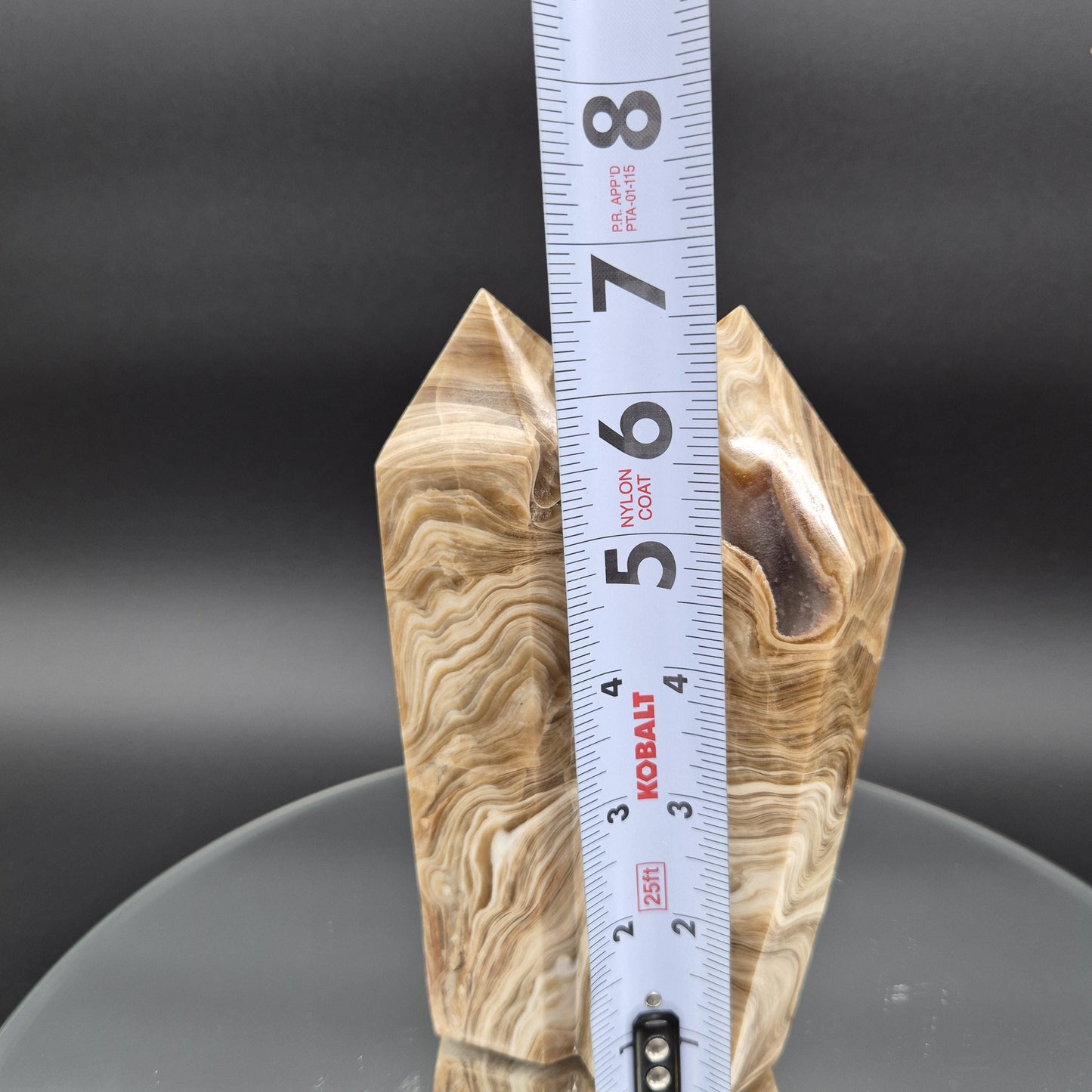 AAA+ Chocolate Banded Calcite Tantric Twin Towers - 3.01 lbs, 7.5 x 4in - Healing Crystal Decor, Meditation, Energy Grid Crystal Hoarder