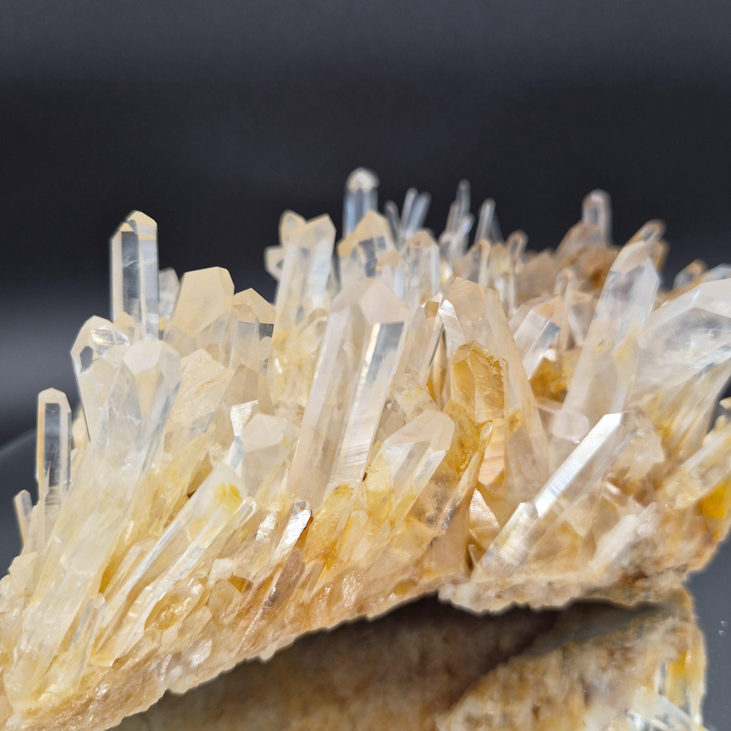 Museum Quality Blue Smoke Golden Healer Lemurian Quartz Cluster 9x5x3 4.71 lbs Colombia Crystal Hoarder