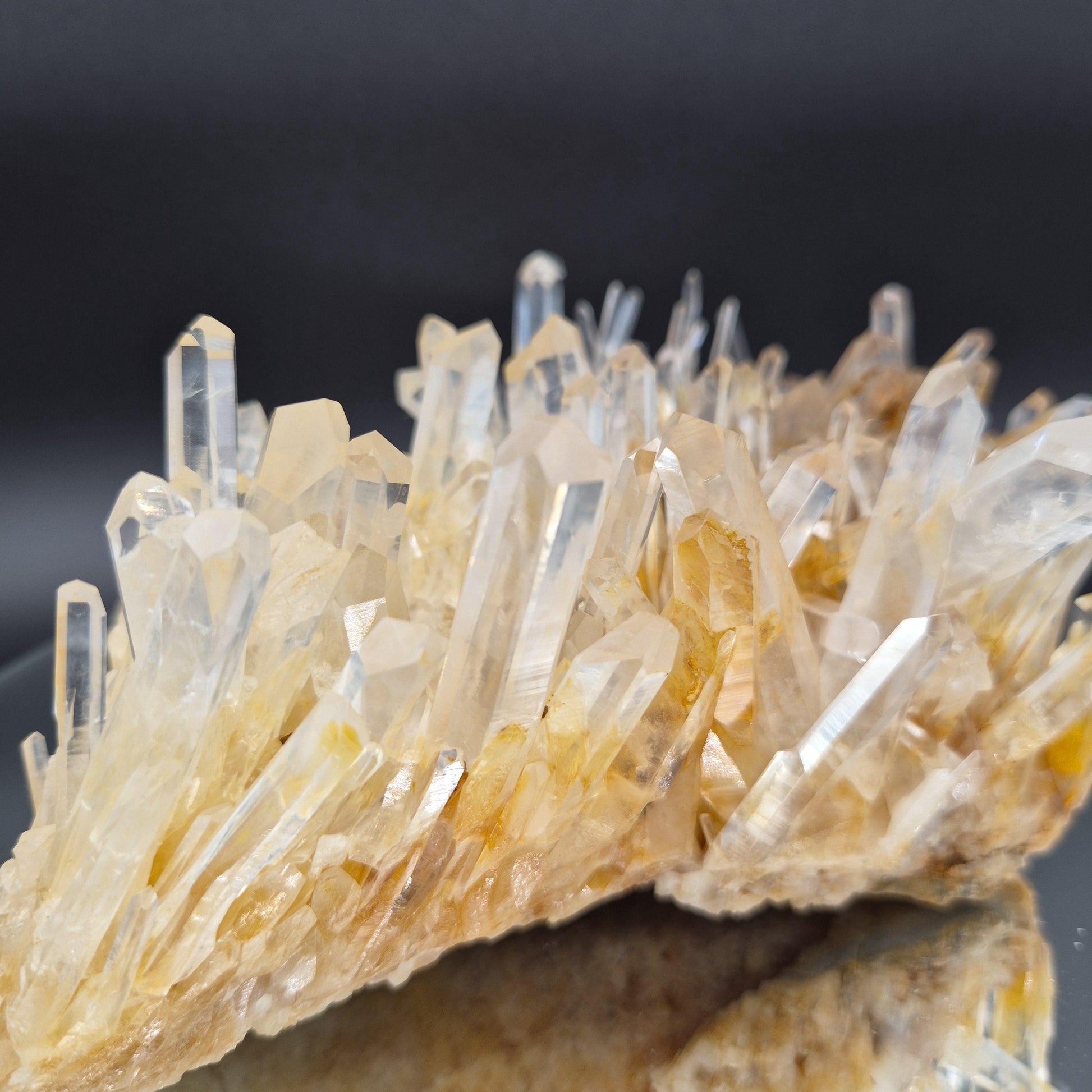 Museum Quality Blue Smoke Golden Healer Lemurian Quartz Cluster 9x5x3 4.71 lbs Colombia Crystal Hoarder