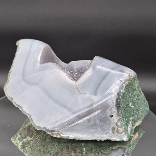 Rare Druzy Amethyst and Quartz with Blue Banded Agate 9.5x6x4.5 9.94 lbs Crystal Hoarder