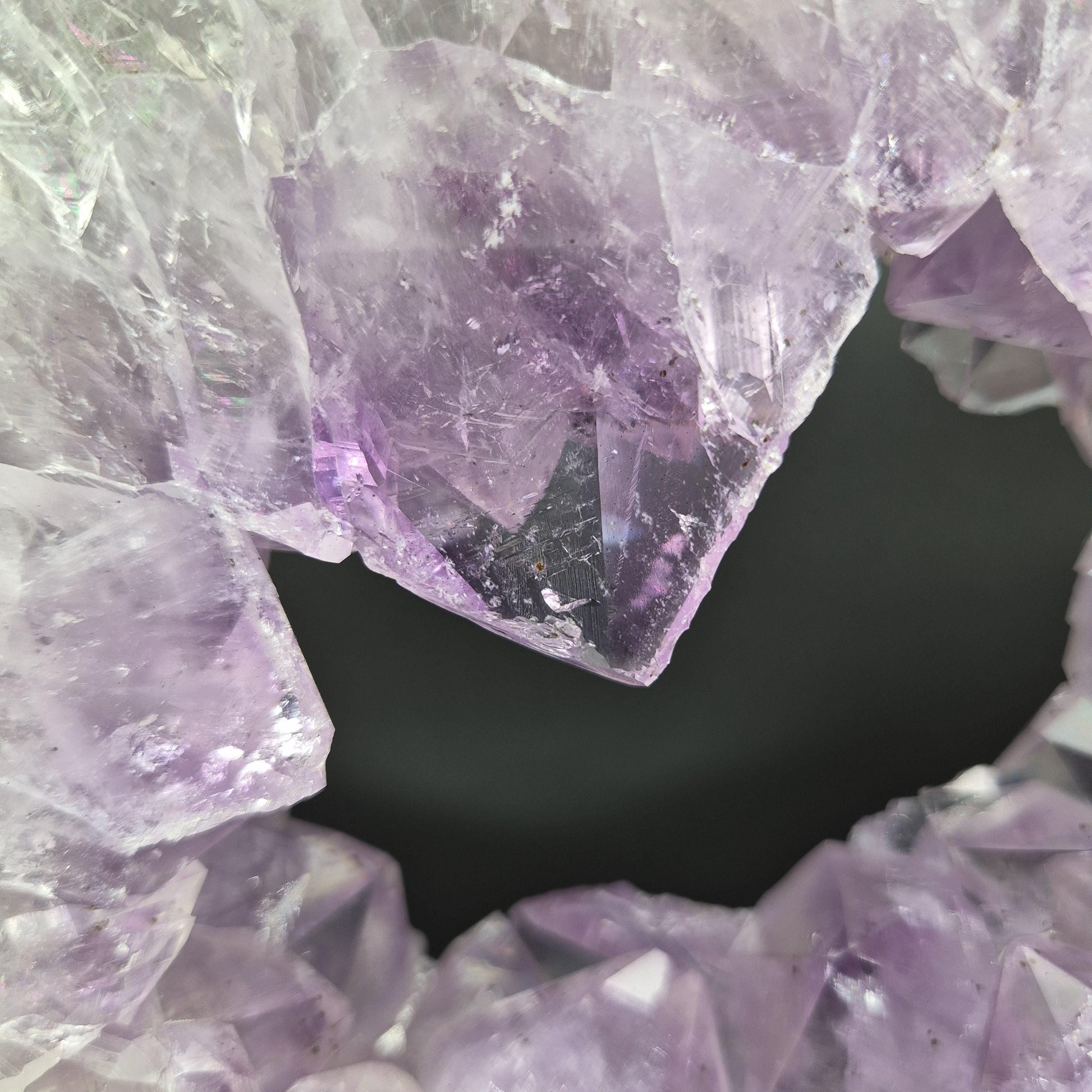 Amethyst Portal Brazil with Clear Purple Crystal Points Large Slab 9.59 lb 13x9.5x1.5 Statement Display Specimen Crystal Hoarder