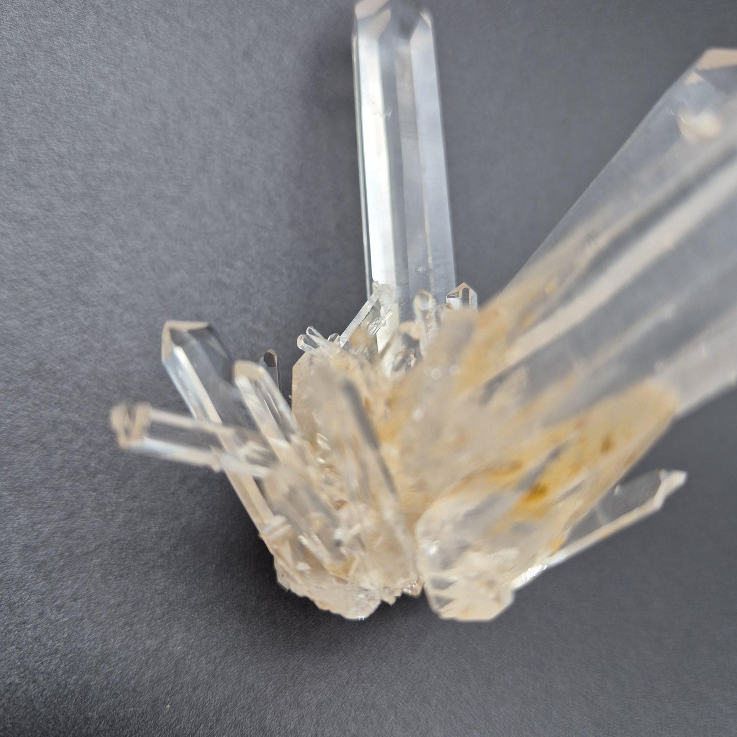 Rare AAA+ DNA Blue Smoke Golden Healer Needle Lemurian Quartz Cluster | Fully Crystallized | Colombia | 2.08 oz Crystal Hoarder