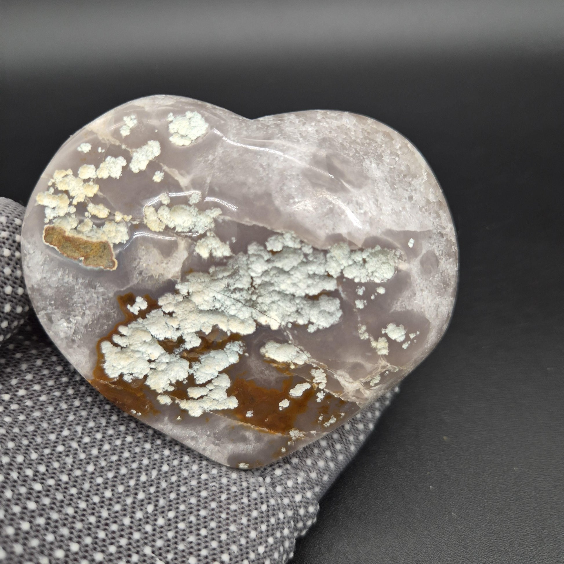 Amethyst Heart with Pink Banding - Uruguay Crystal Specimen - 3.75 x 3in - 1.12 lbs - Polished Collector Display Crystal Hoarder
