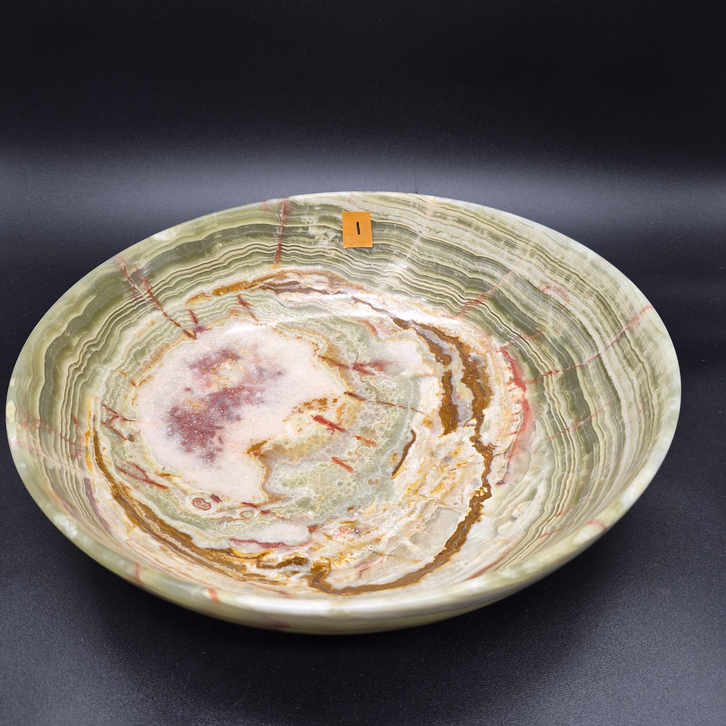12 inch Polished Green Onyx Bowl | Natural Stone Decorative Bowl | Green Onyx Crystal Dish | 5.25 lbs Crystal Hoarder