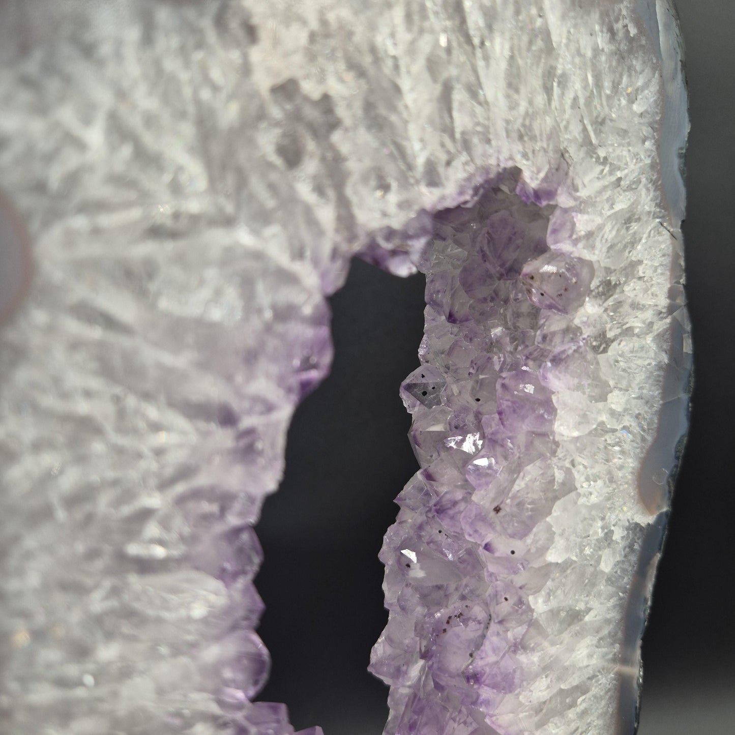 Amethyst Portal with Blue and Pink Agate Brazil 12x6.5x1.5 5.75 lbs Crystal Hoarder