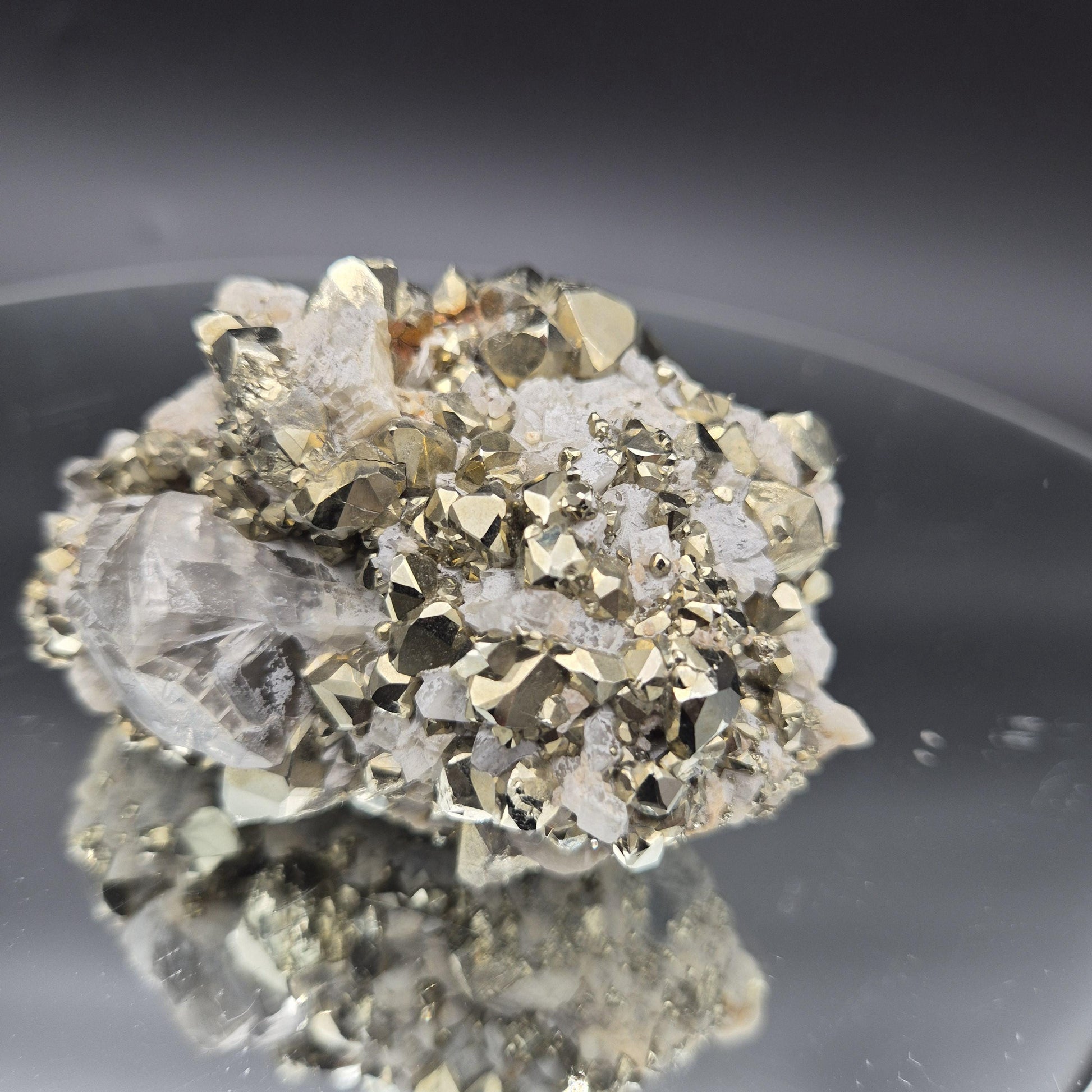 Pyrite with Translucent Dolomite Colombia .87 lbs (13.92 oz) Crystal Hoarder