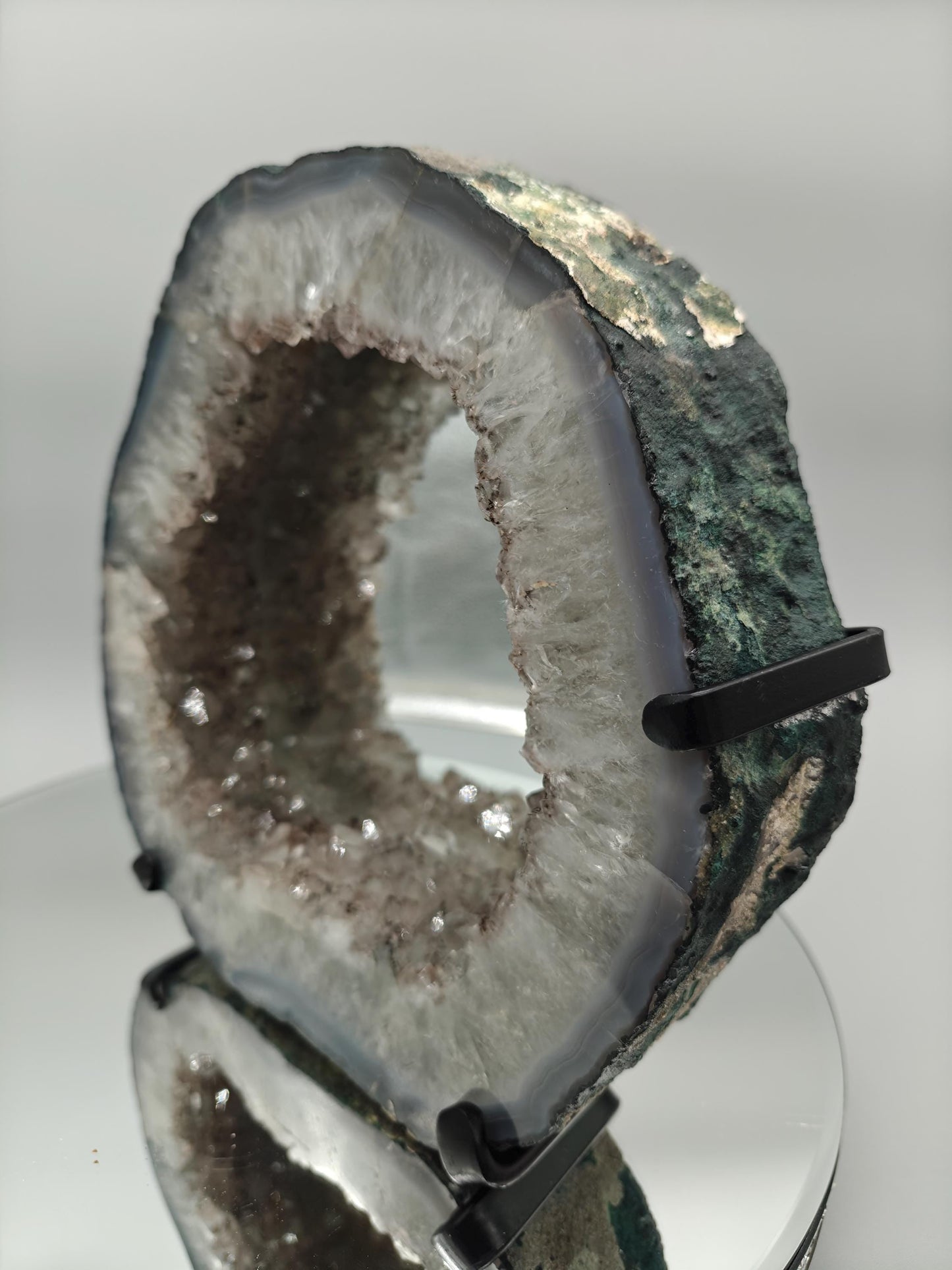 Amethyst Hematite Rutile Blue Agate Mirror Wall Art | Collector Crystal Specimen Crystal Hoarder