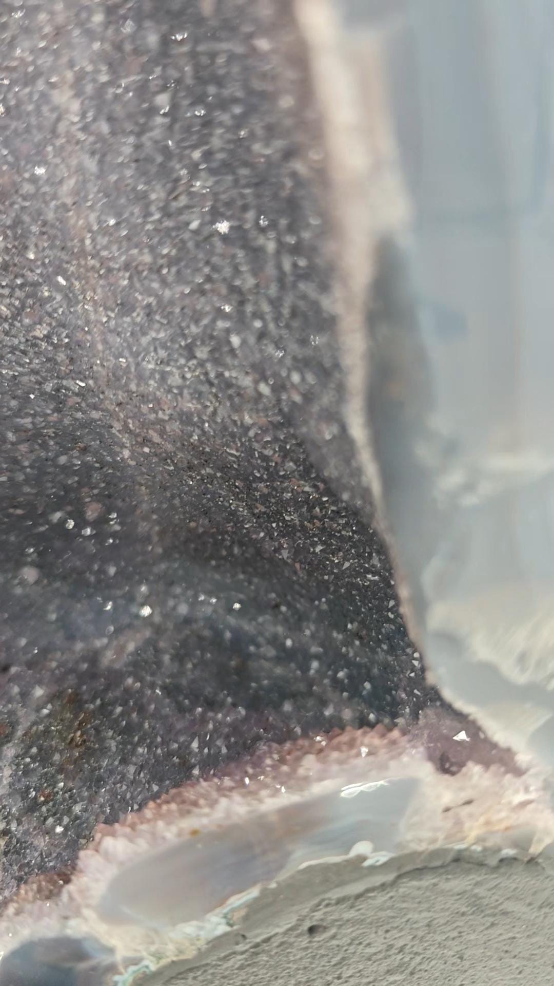 Sparkly Blue Galaxy Druzy Amethyst Geode Cathedral - Brazilian Blue Agate & Amethyst - 12.23 lbs Crystal Hoarder
