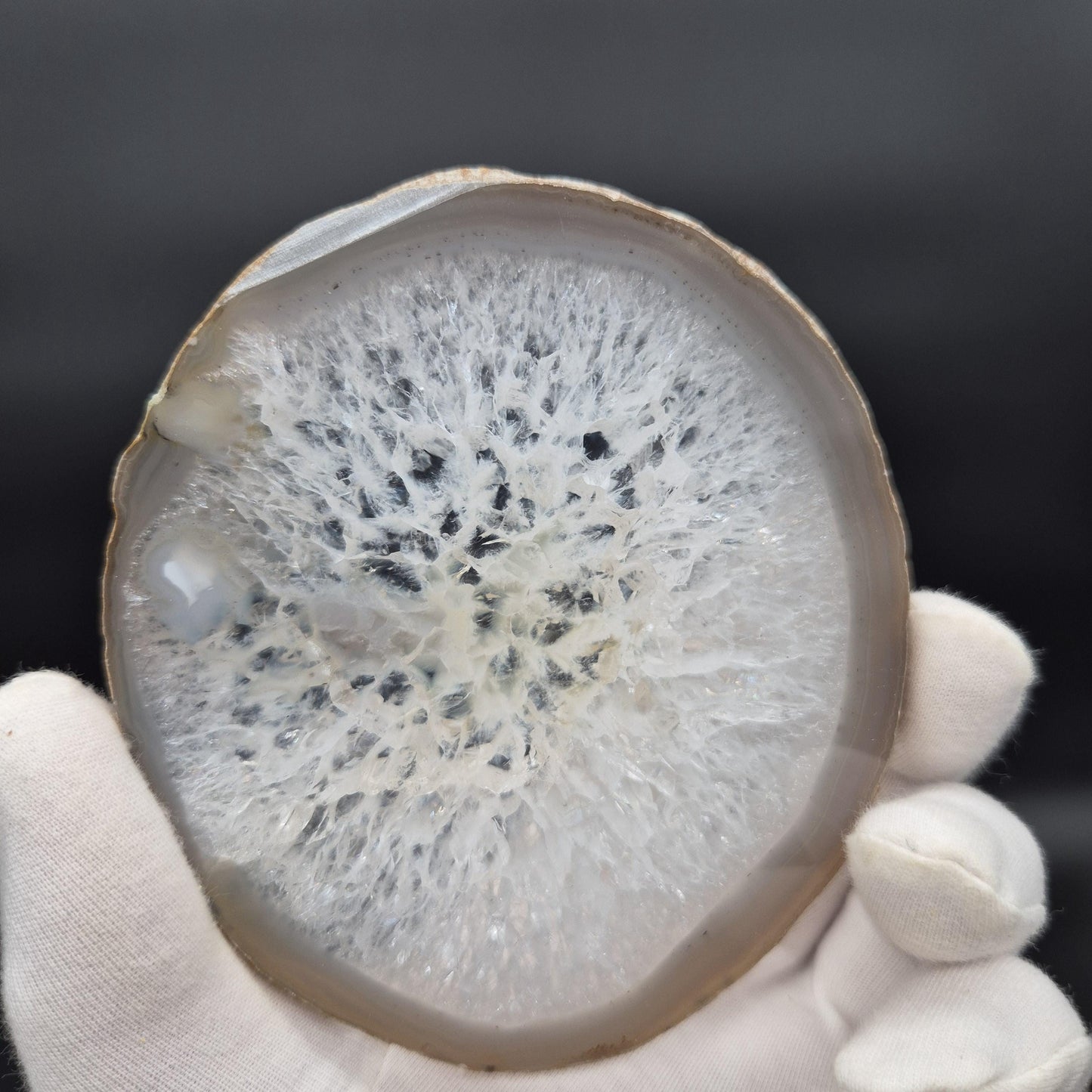Set of 10 Agate Slices with Quartz | 2.43 lbs Total | 4in Natural Crystal Slices | Polished Gemstone Decor | Collector Grade Display Pieces Crystal Hoarder