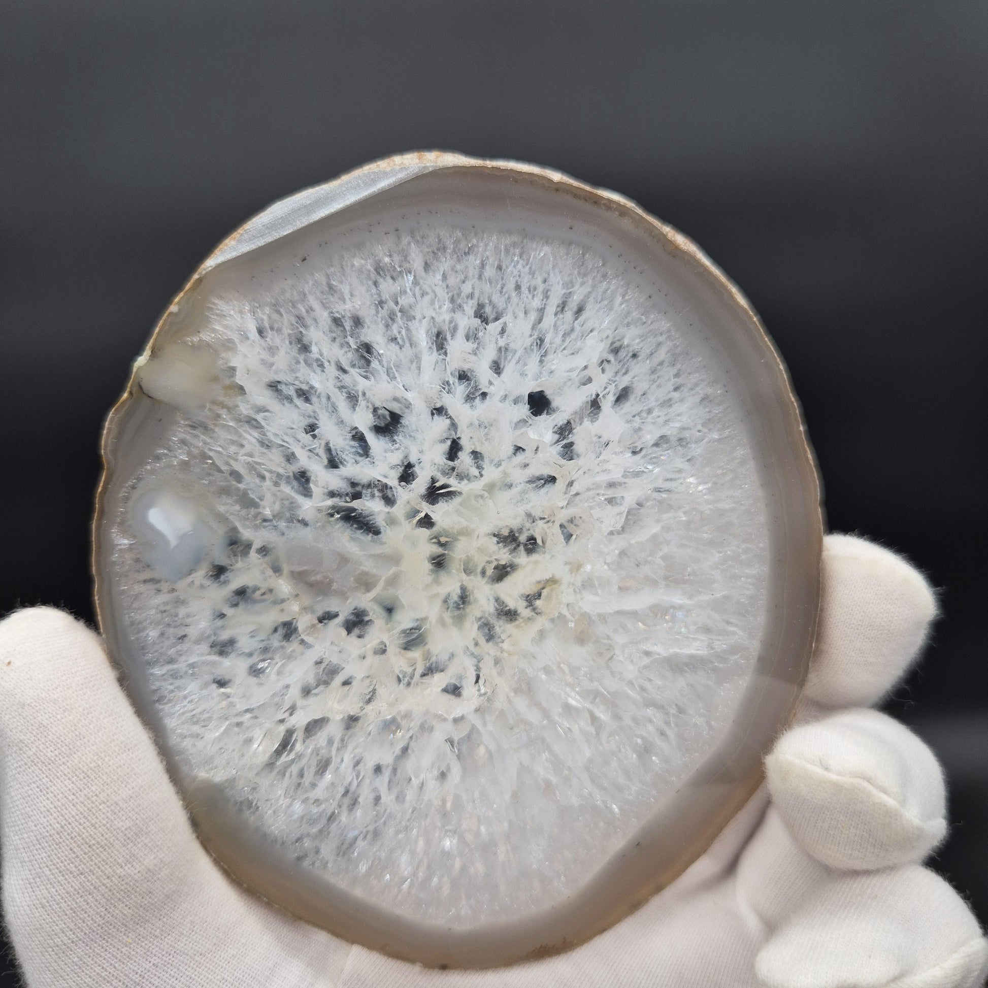 Set of 10 Agate Slices with Quartz | 2.43 lbs Total | 4in Natural Crystal Slices | Polished Gemstone Decor | Collector Grade Display Pieces Crystal Hoarder