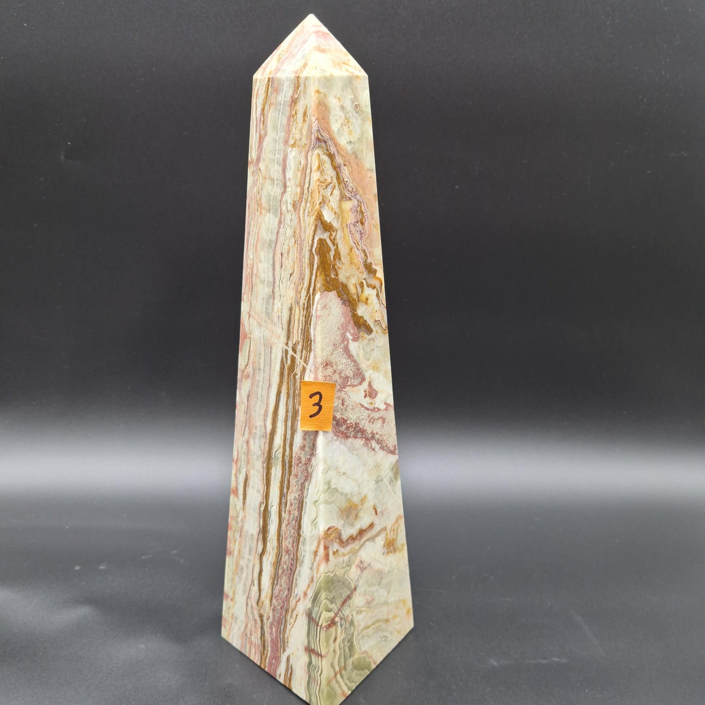 16 inch Polished Green Onyx Crystal Tower | Natural Stone Decor | Collector Specimen |  12lbs Crystal Hoarder