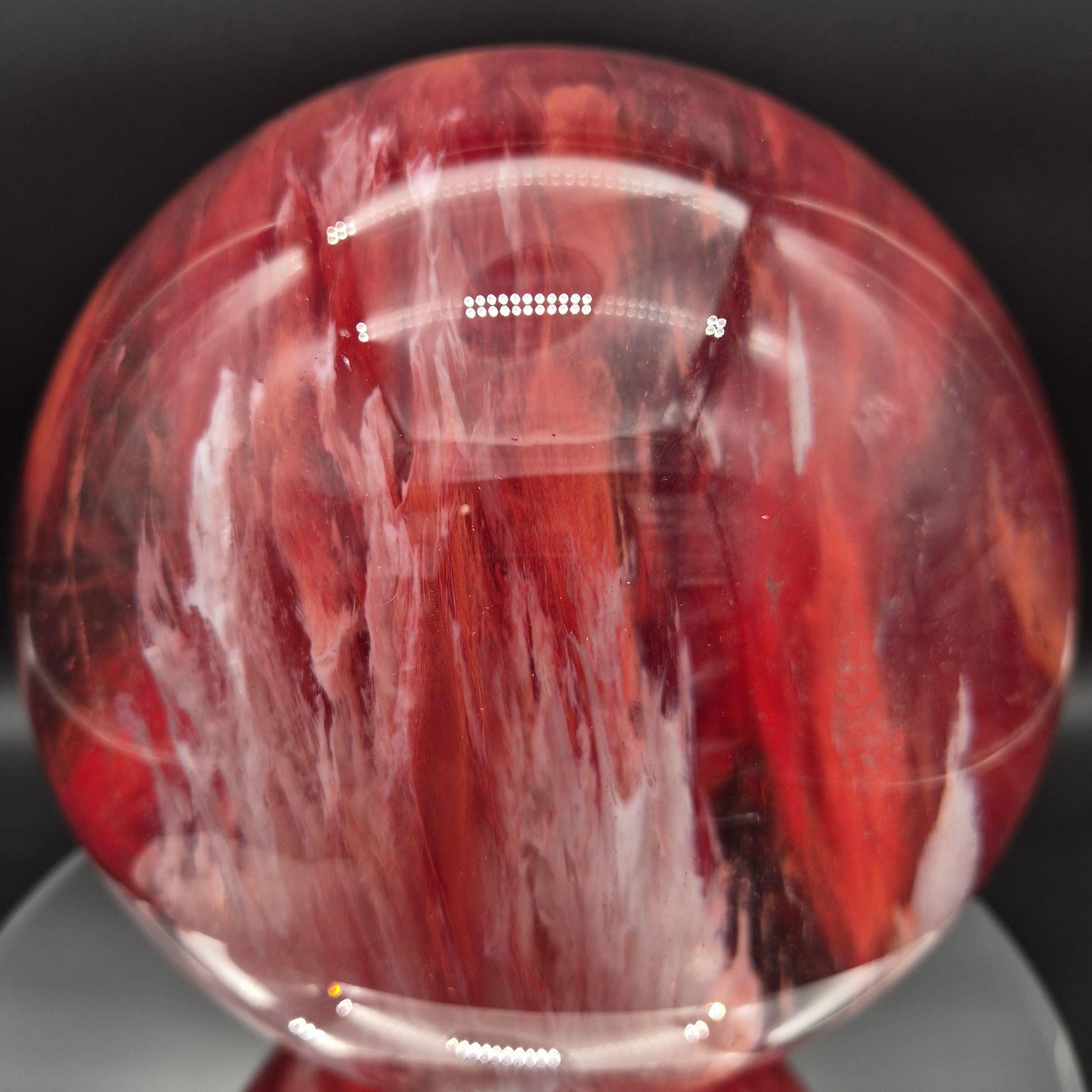 Huge AAA+ Red Smelt Quartz Sphere 27 lbs - 8in (203mm) Crystal Ball - Massive Deep Red Sphere - Optional LED Light Base Crystal Hoarder