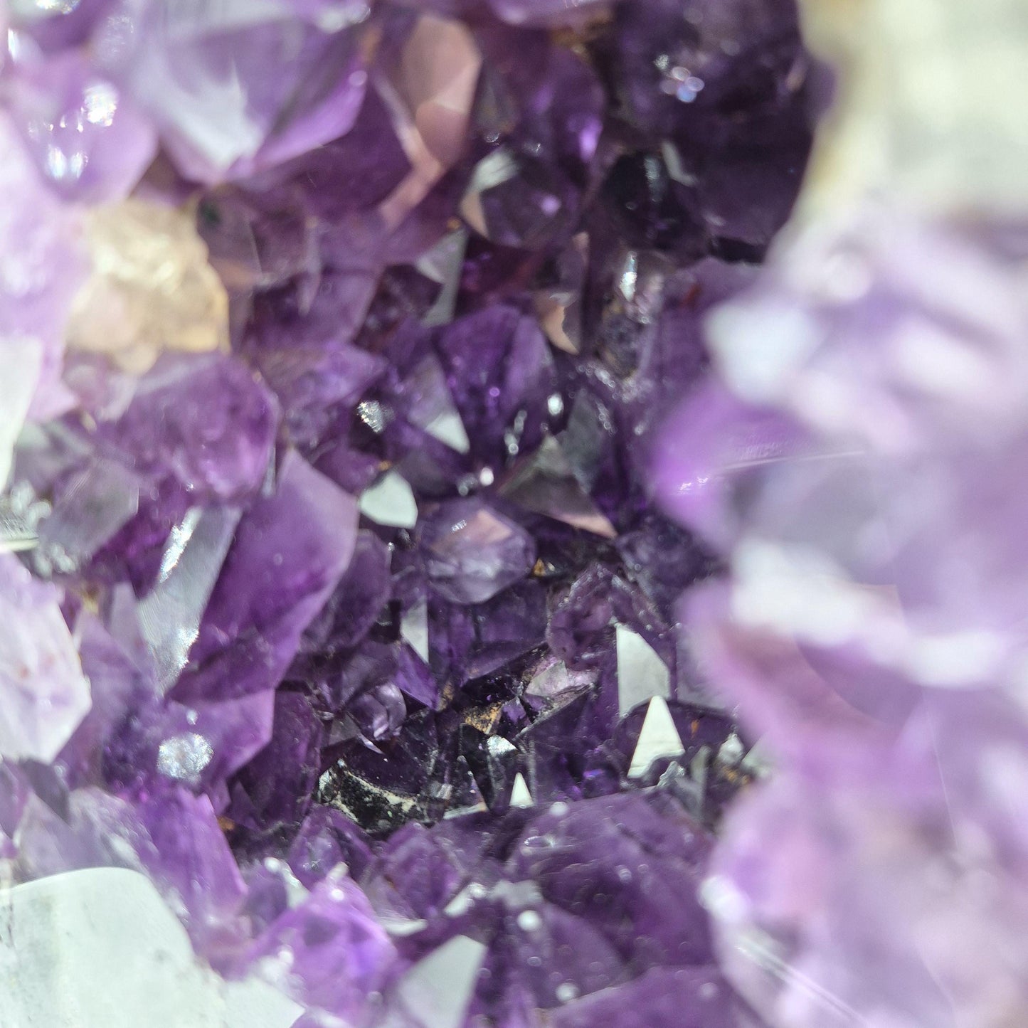 AAA+ Polished Amethyst Cathedral UV Reactive Calcite Dark Purple Blue Banded Agate 10x7x4 13 lbs Crystal Hoarder