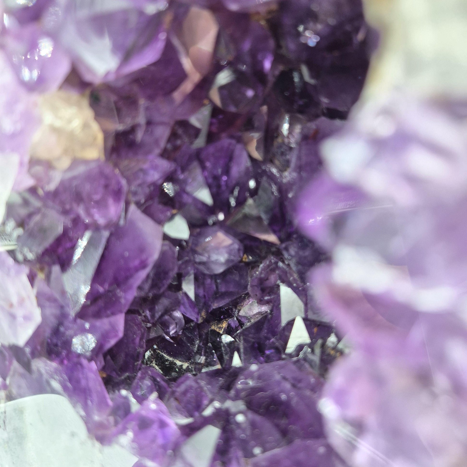 AAA+ Polished Amethyst Cathedral UV Reactive Calcite Dark Purple Blue Banded Agate 10x7x4 13 lbs Crystal Hoarder