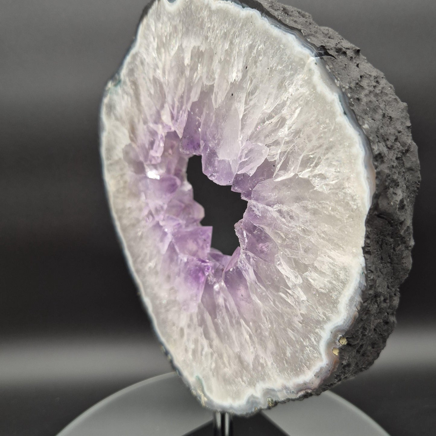 Amethyst Portal Brazil with Clear Purple Crystal Points Large Slab 9.59 lb 13x9.5x1.5 Statement Display Specimen Crystal Hoarder