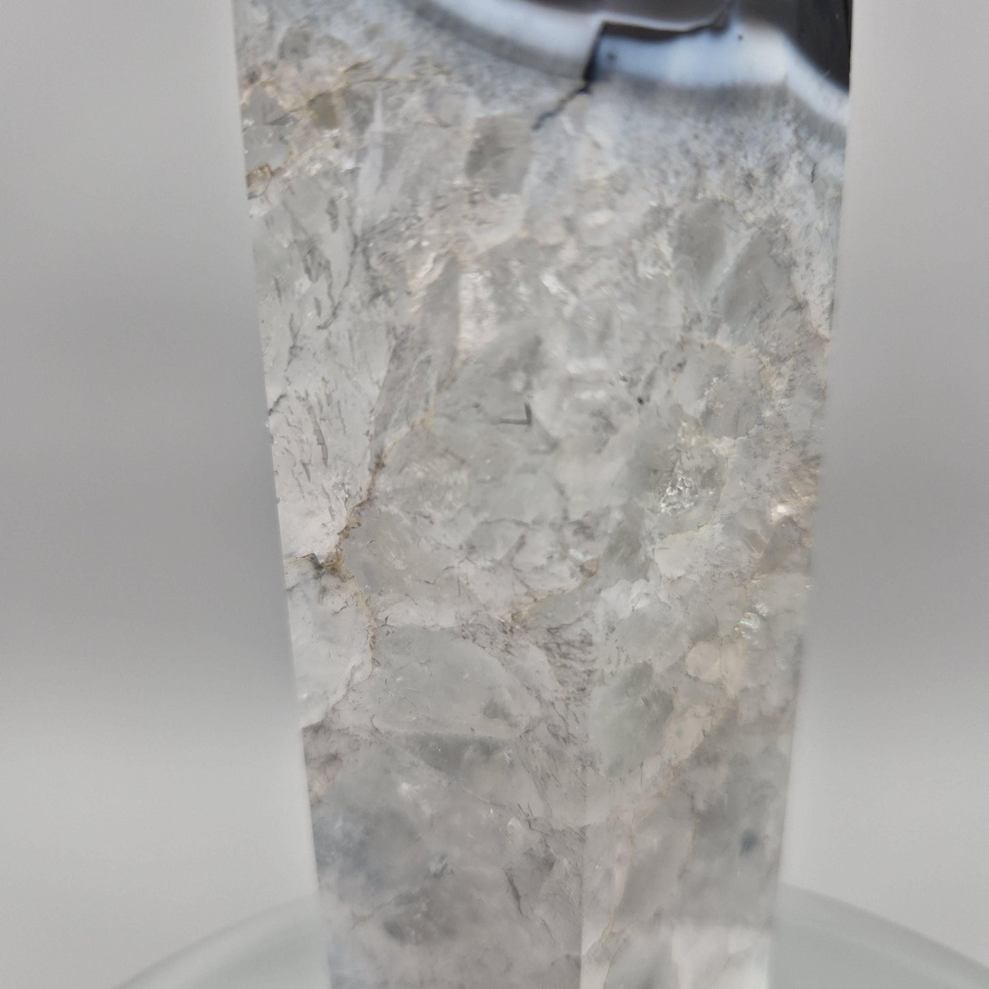 Huge AAA+ Black Agate in Quartz Tower – Statement Crystal Point Crystal Hoarder