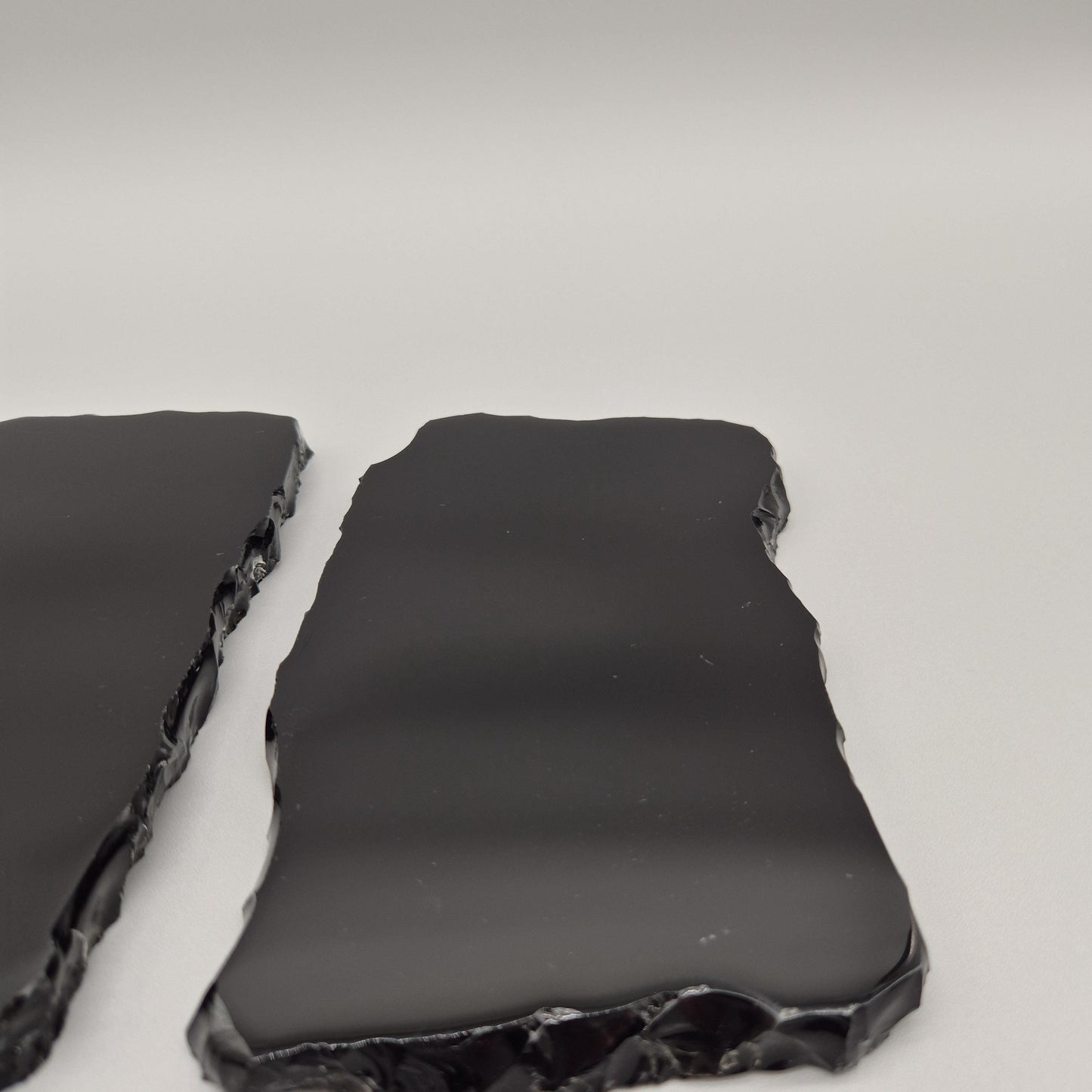 Polished Obsidian Scrying Mirror - Natural Live Edge Volcanic Glass - Black Obsidian Display (1) Mirror - 7 x 4in Crystal Hoarder