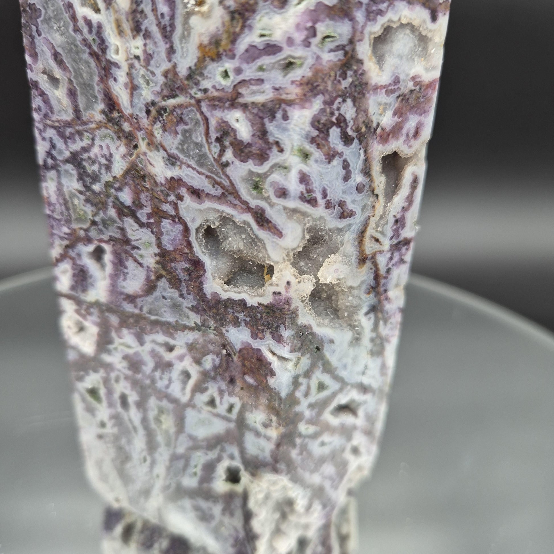Extra Large Purple Sphalerite Tower with Druzy | 10in Crystal Point | 3.45 lb Statement Specimen | Sparkling Druzy Mineral Display Crystal Hoarder