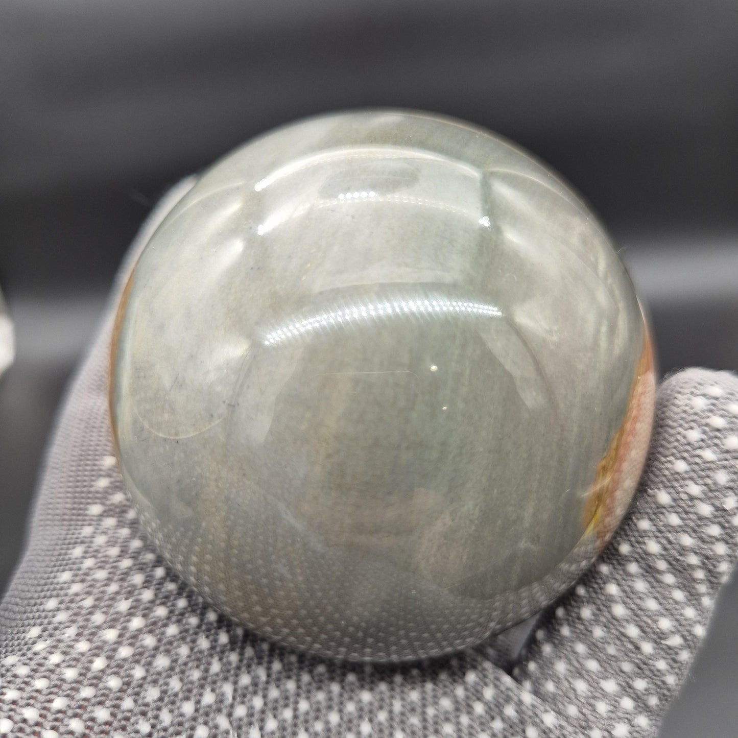 3in (75mm) - 1.4 lbs AAA+ Polychrome Jasper Sphere with 3 Eyes - Madagascar Crystal Sphere - Collector Display Specimen Crystal Hoarder