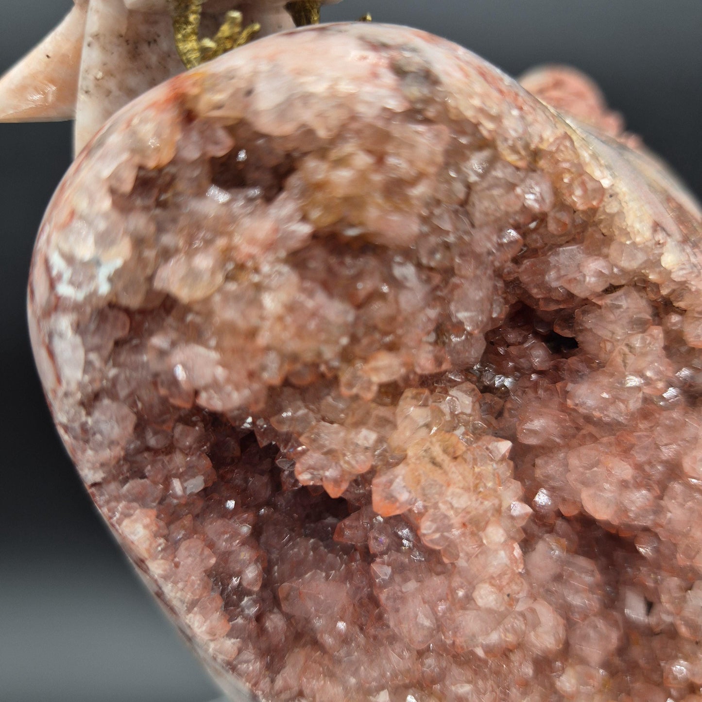 High Quality Pink Amethyst Freeform with Pink Jasper Bird & Calcite Beak - Brazil Crystal Sculpture -Pink Amethyst Display - 3.66 lbs Crystal Hoarder