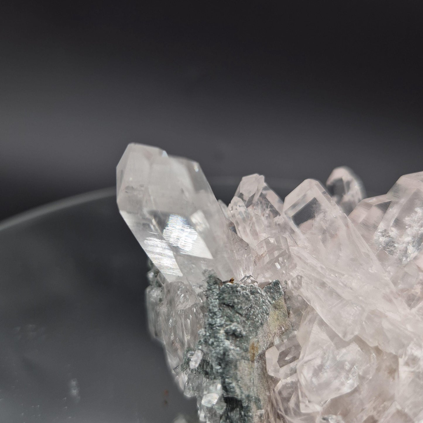 Super Rare AAA+ Pink Lemurian Quartz Cluster with Clear Faden Points, Chlorite & Fuchsite | Colombia | 0.74 lbs Crystal Hoarder